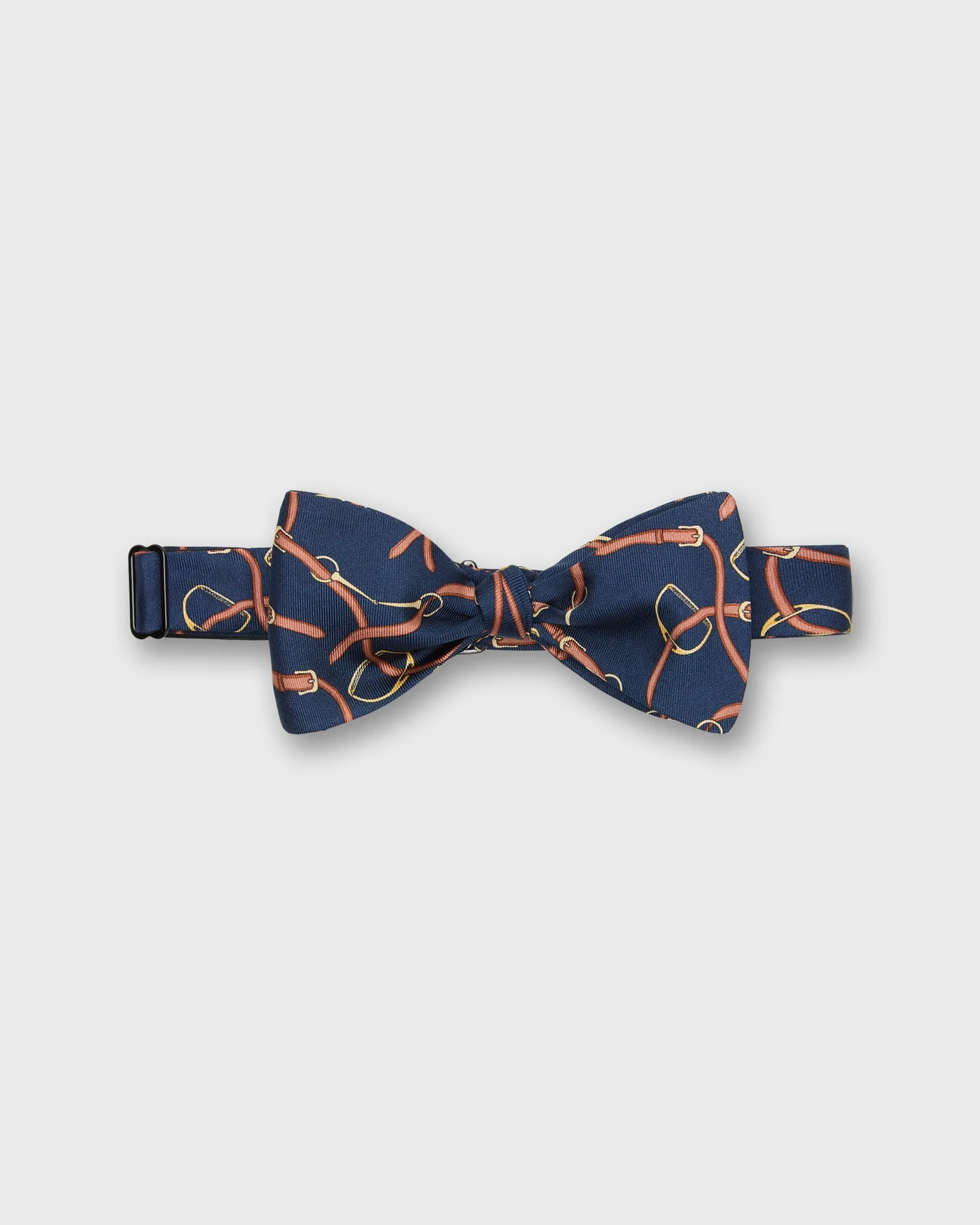 Silk Bow Tie in Navy Stirrups sold by Mashburn