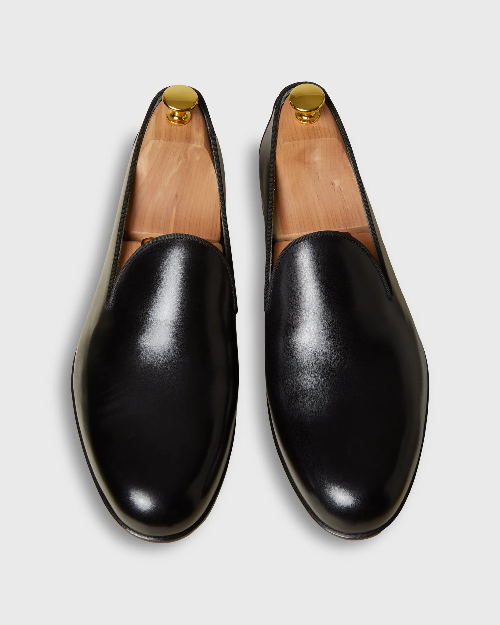 Formal Slipper in Black Calfskin sold by Mashburn