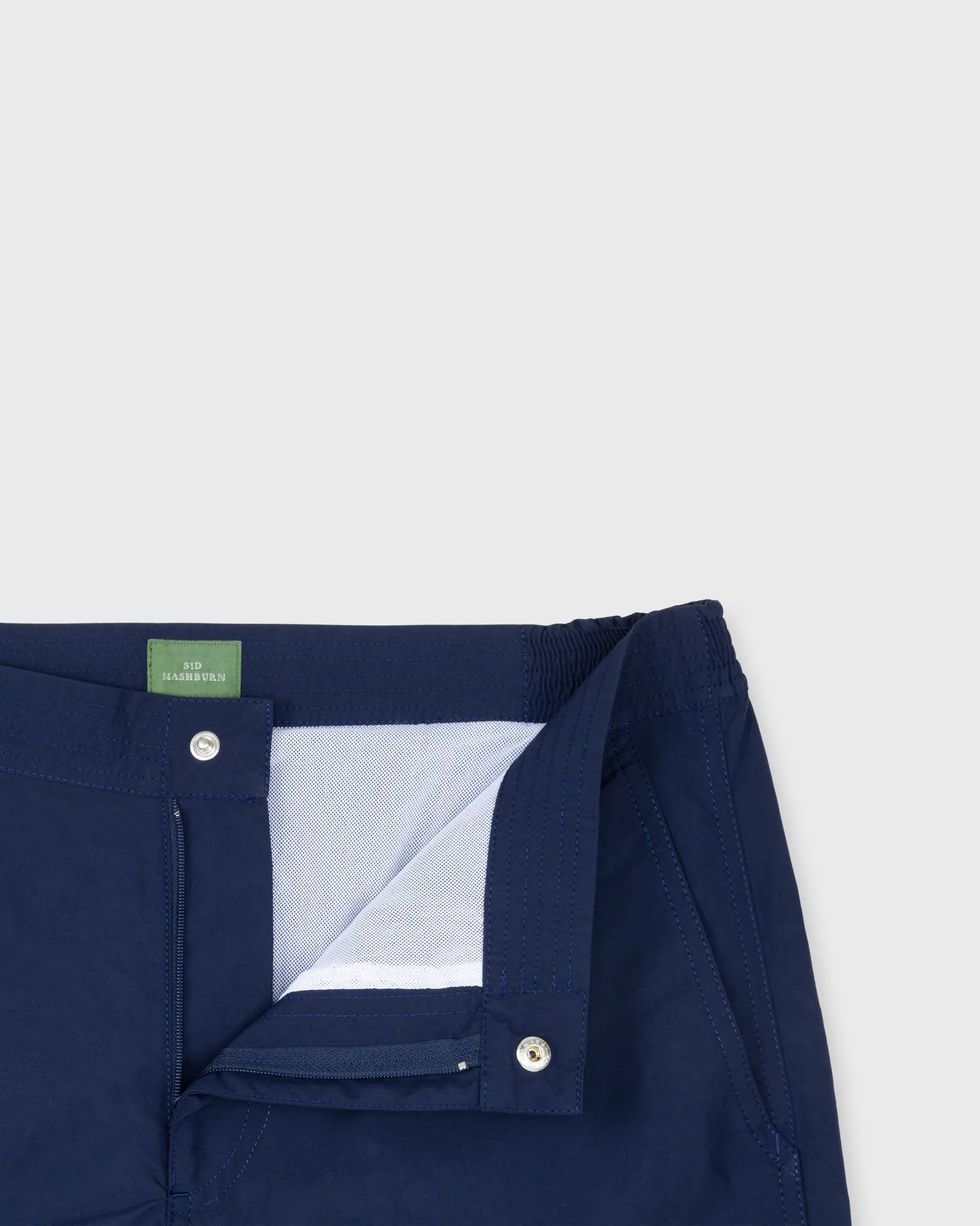 Zip-Front Standard Swim Short in Navy Nylon sold by Mashburn product image thumbnail 4