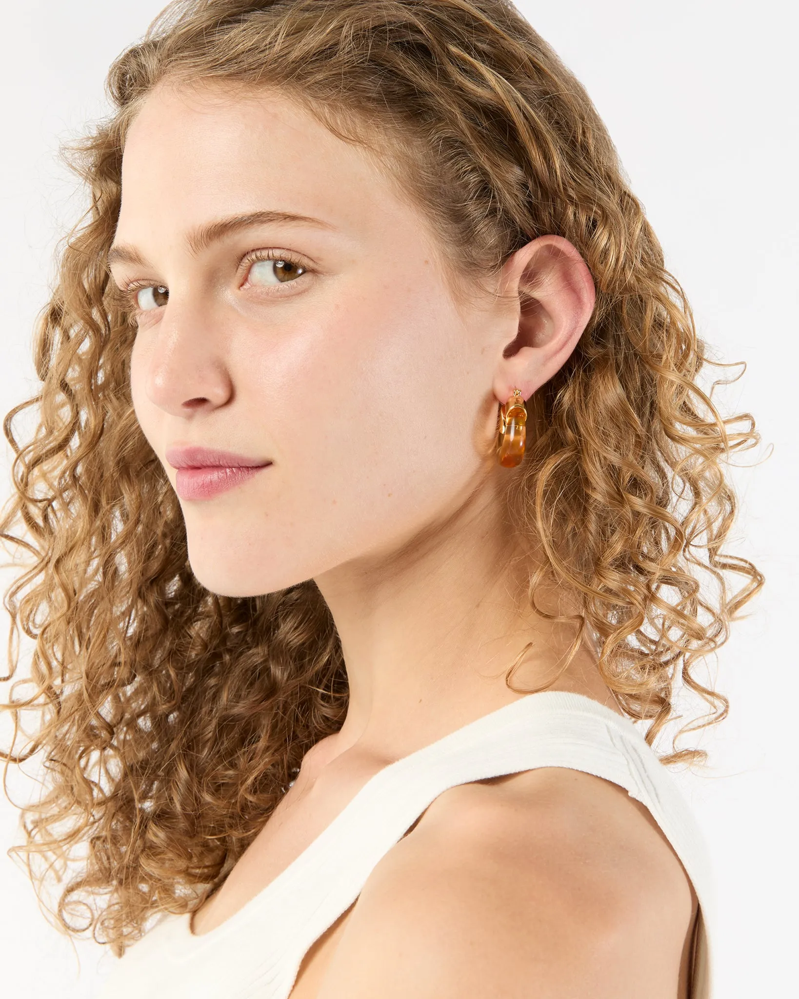 Mini Organic Hoop Earrings in Honey sold by Mashburn product image thumbnail 2