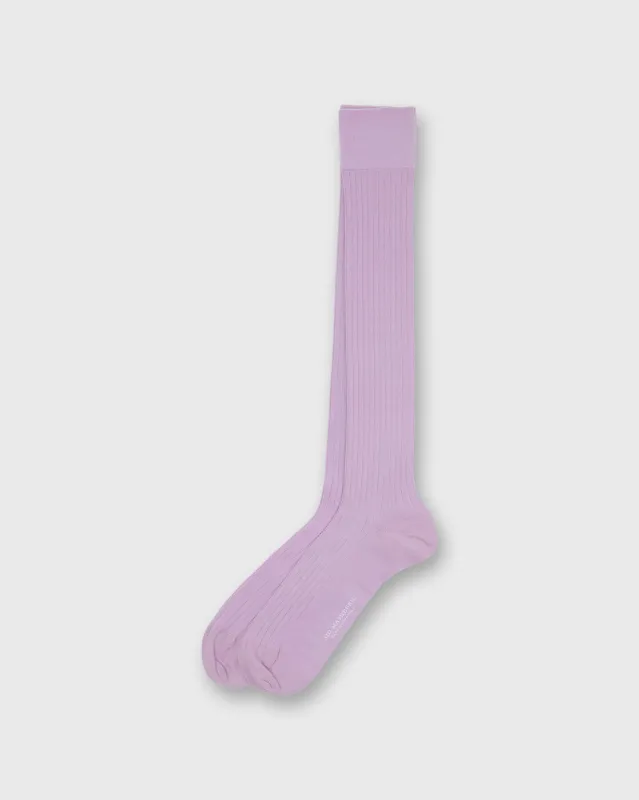 Over-The-Calf Dress Socks in Orchid Extra Fine Merino made by Sid Mashburn