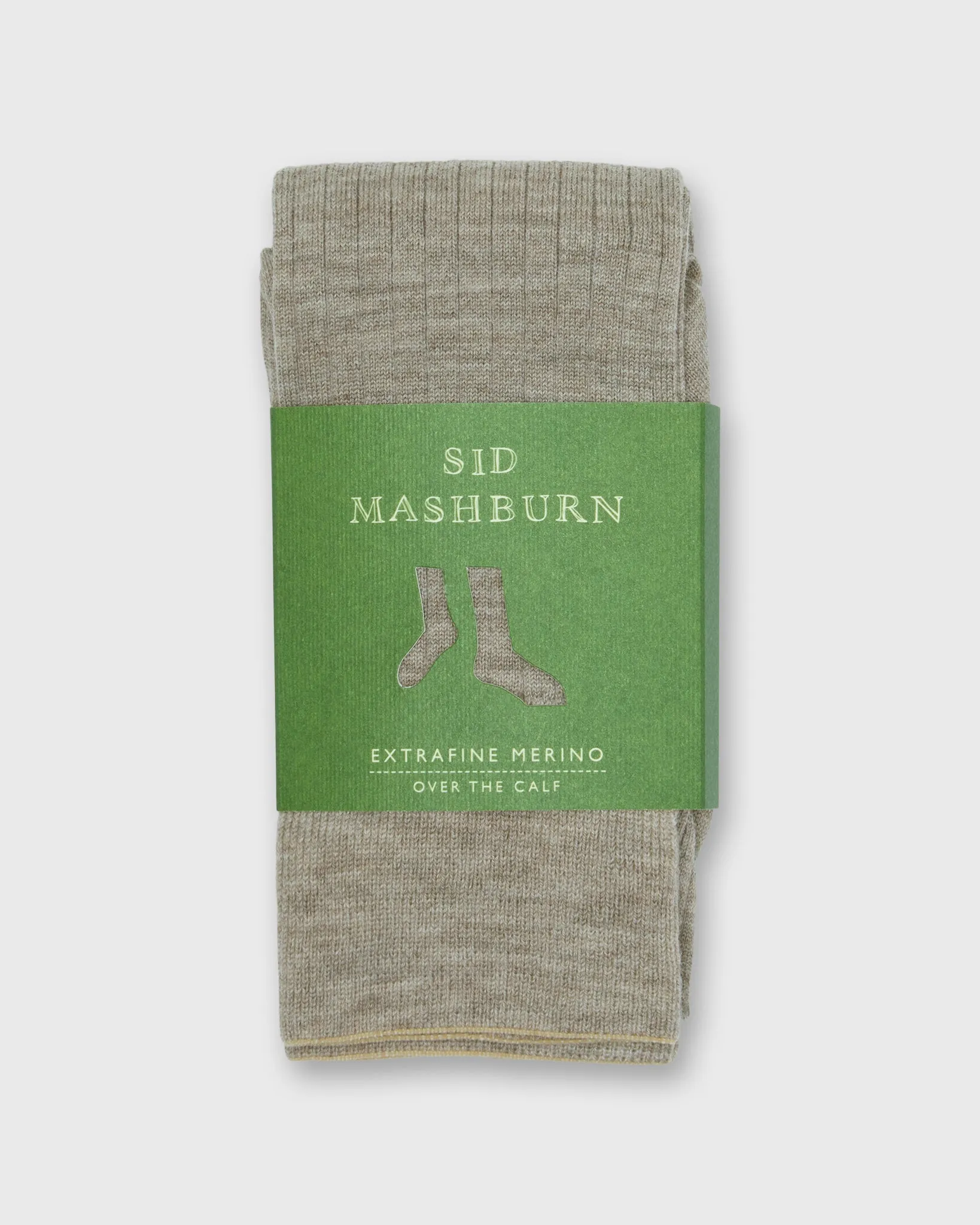Over-The-Calf Dress Socks in Heather Taupe Extra Fine Merino sold by Mashburn product image thumbnail 2