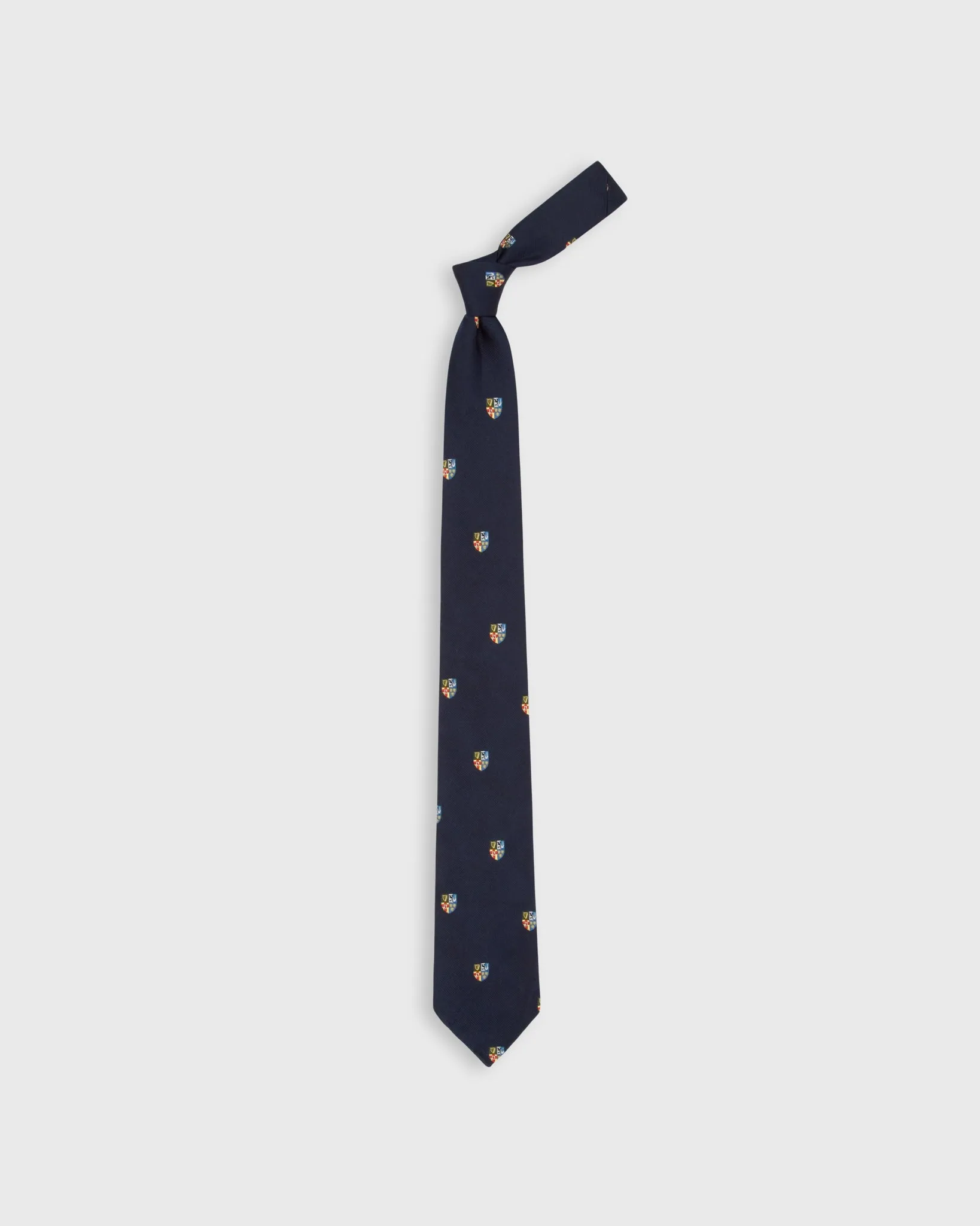 Silk Repp Club Tie in Navy/Blue/Gold Crest sold by Mashburn product image thumbnail 2