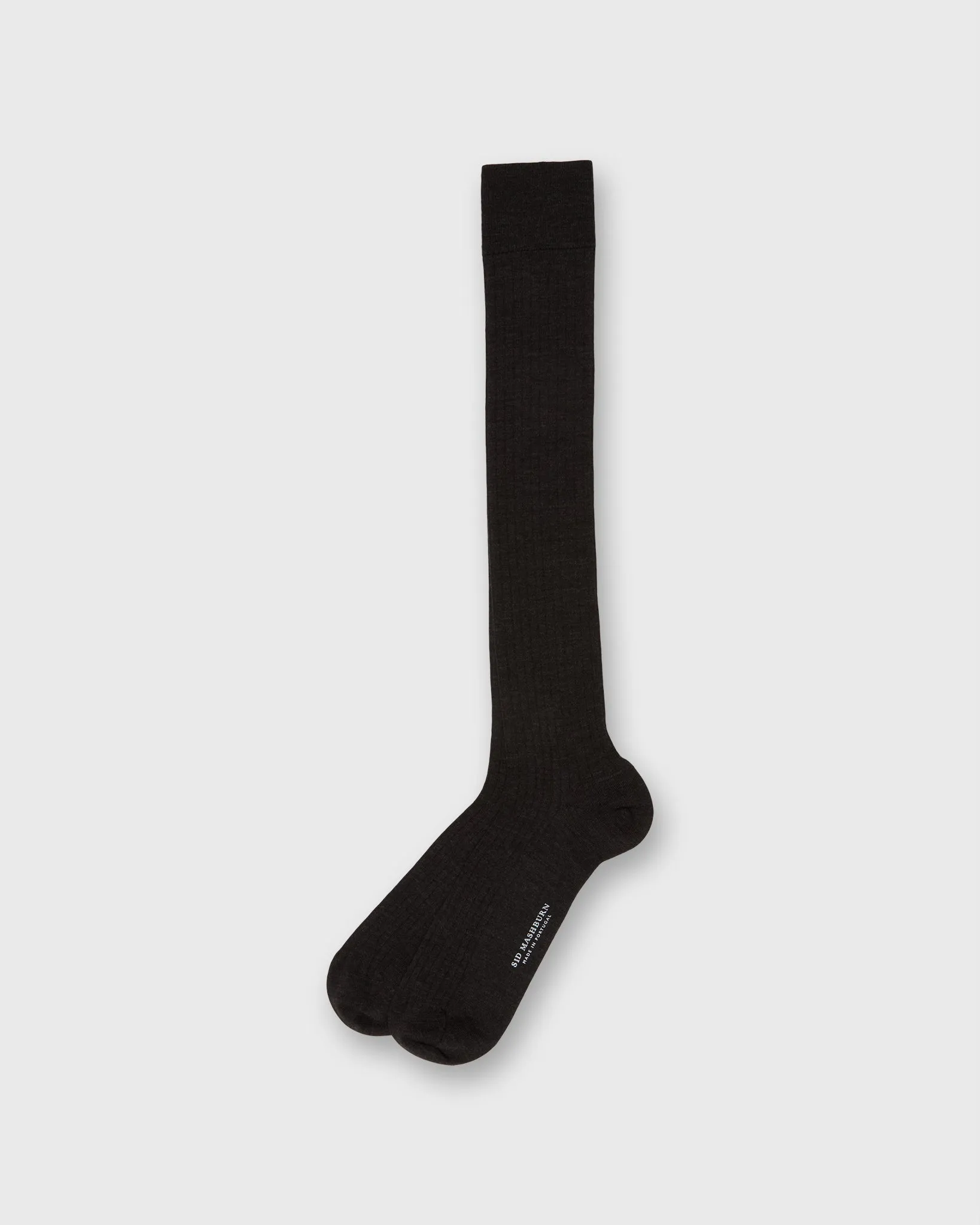 Over-The-Calf Dress Socks in Heather Charcoal Extra Fine Merino sold by Mashburn
