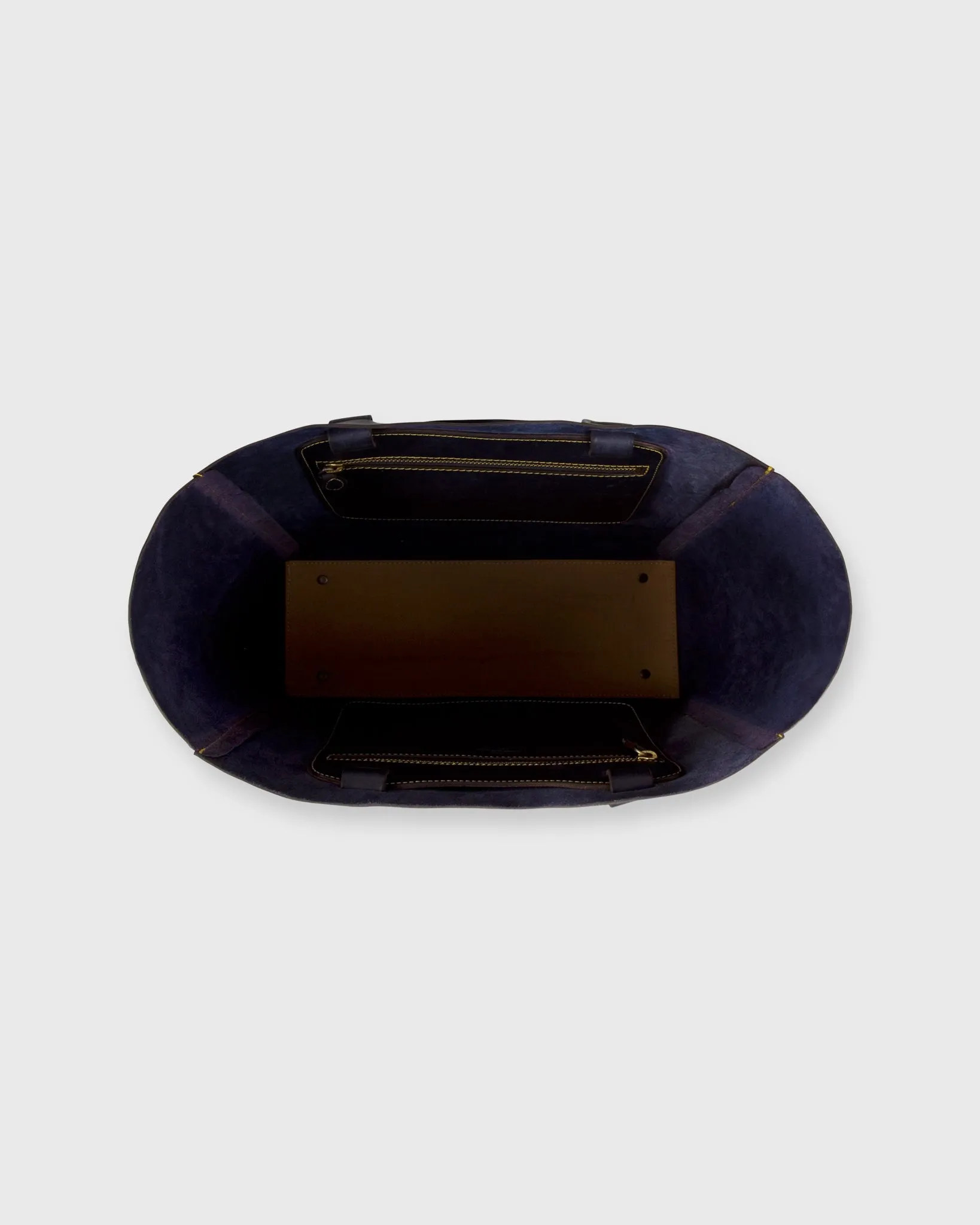 Leather Tote with Trolley Strap in Navy sold by Mashburn product image thumbnail 4