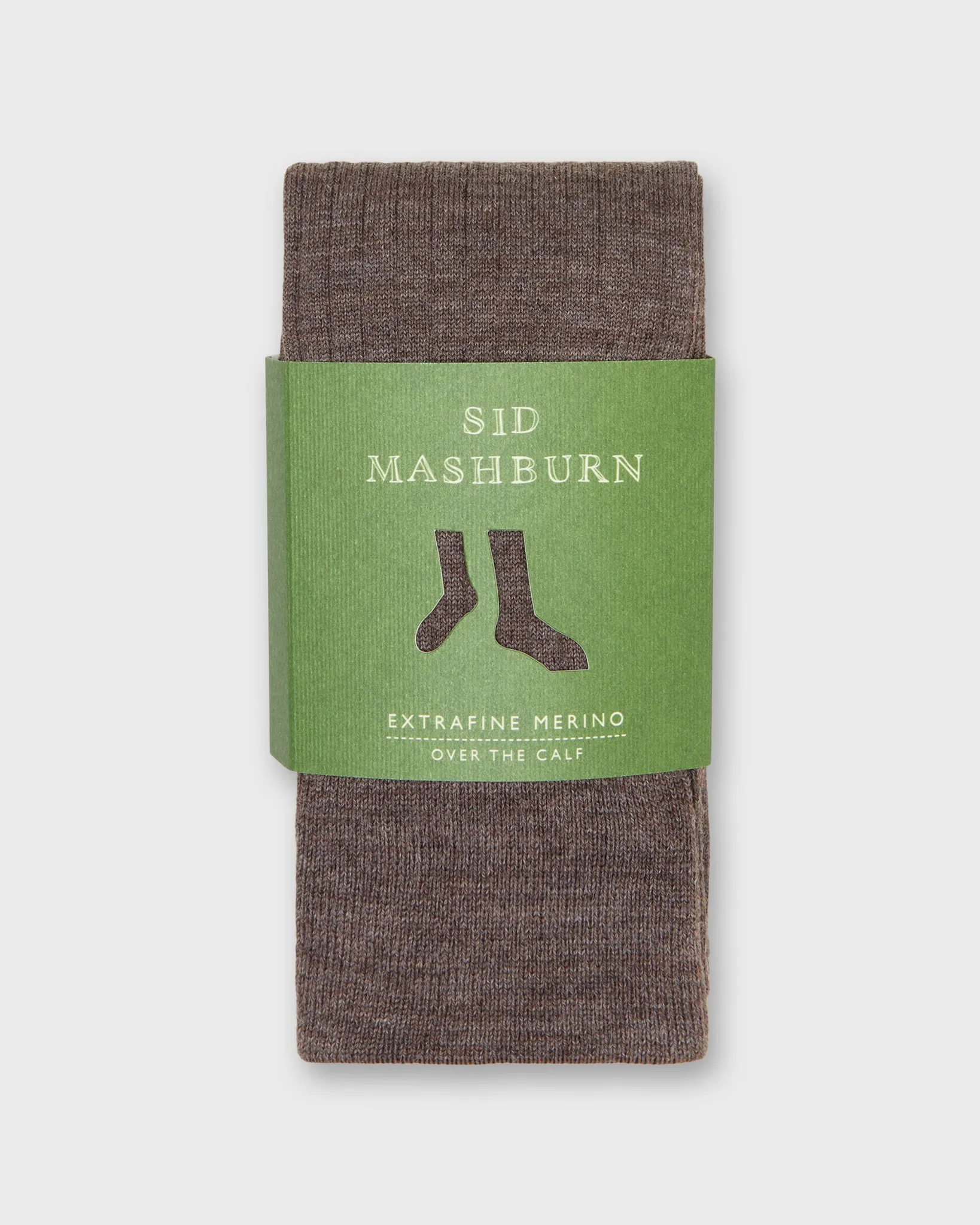 Over-The-Calf Dress Socks in Heather Brown Extra Fine Merino sold by Mashburn product image thumbnail 2