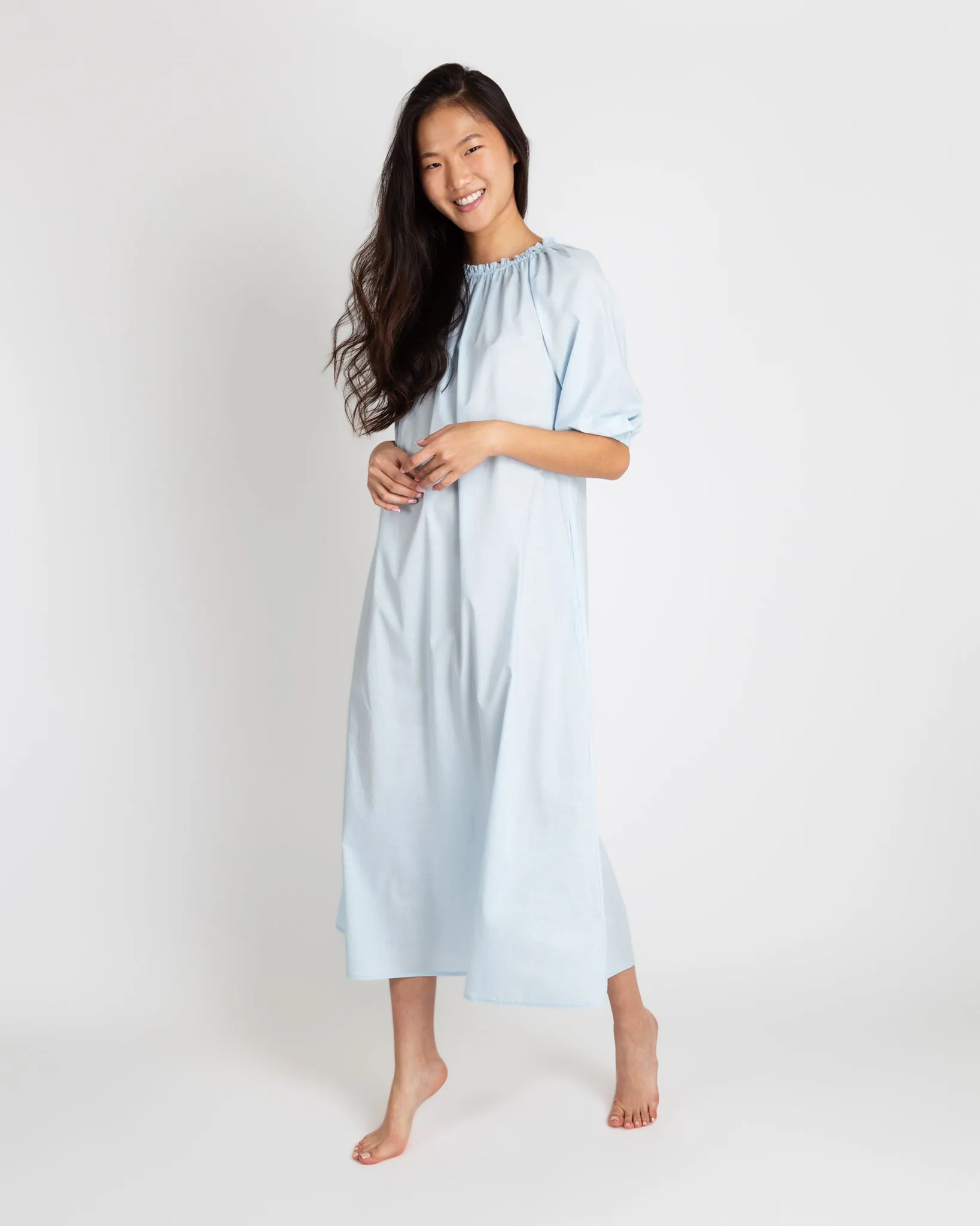 Lucy Nightdress in Pale Blue Cotton Lawn sold by Mashburn product image thumbnail 4