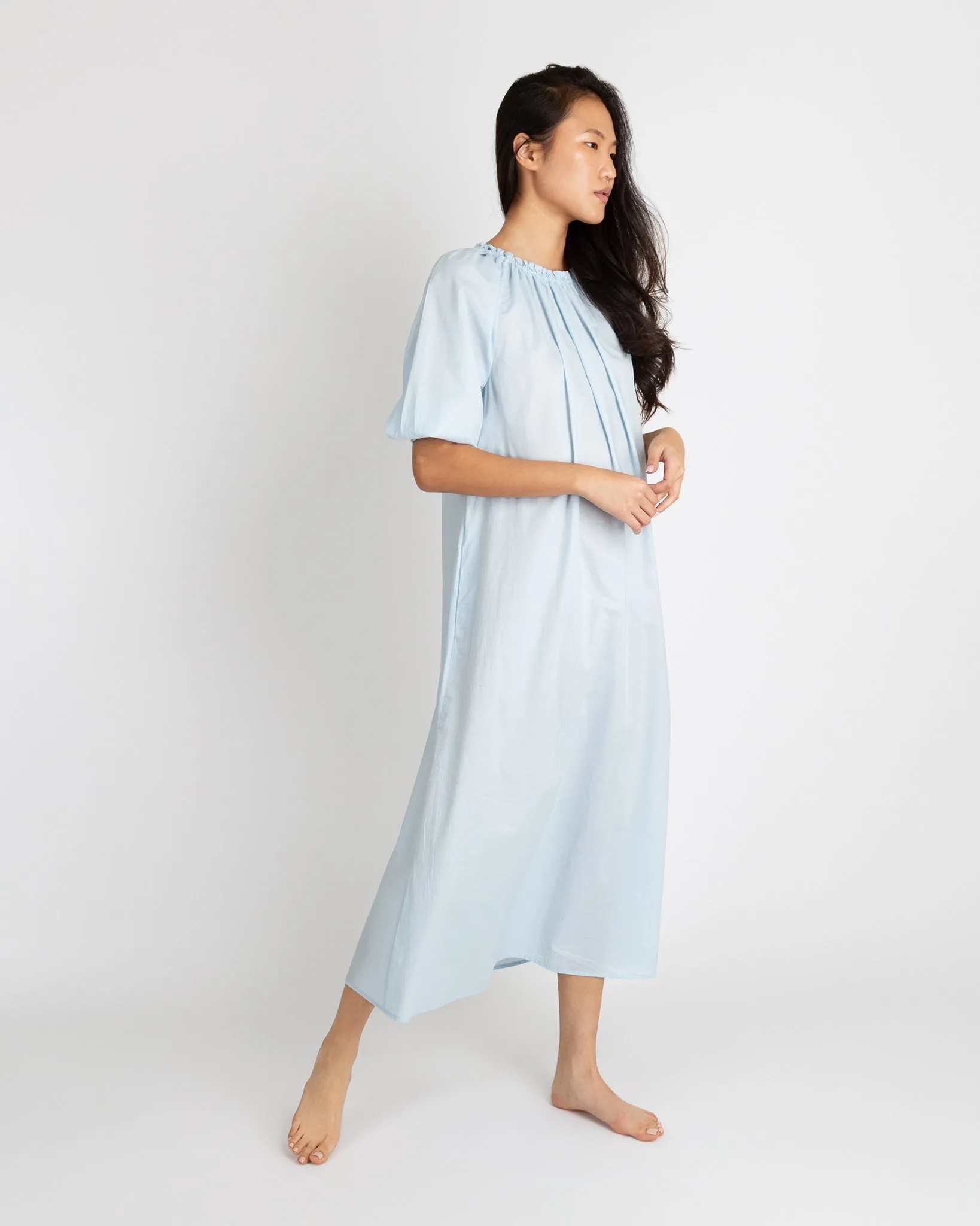 Lucy Nightdress in Pale Blue Cotton Lawn sold by Mashburn