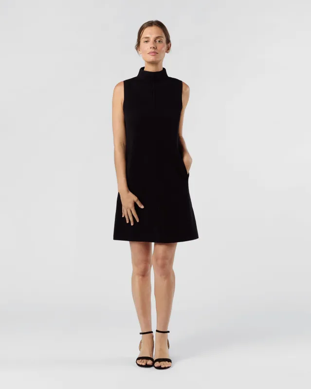 Rebel Dress in Black Cotton/Silk sold by Mashburn