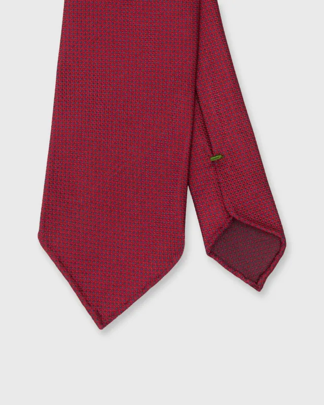 Silk Woven Tie in Red/Navy Diamond sold by Mashburn