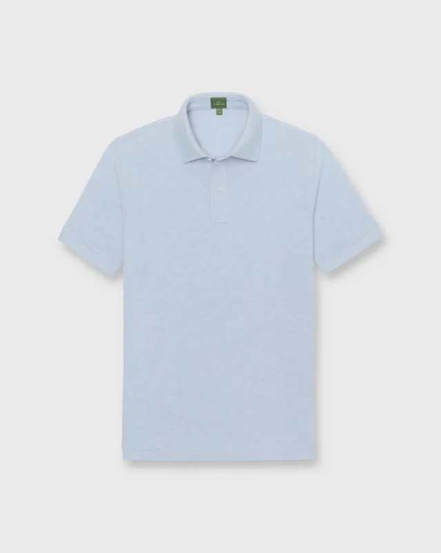 Court Polo in Heather Pale Blue Pima Pique sold by Mashburn