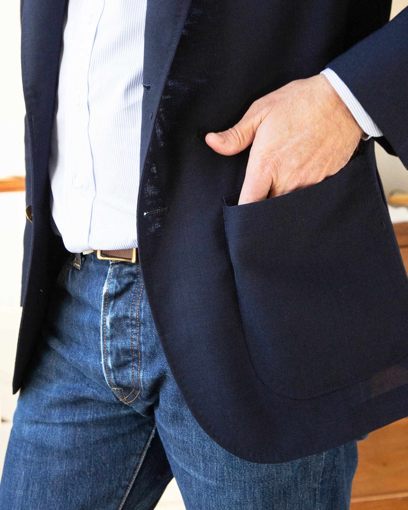 Ghost Blazer in Navy High-Twist sold by Mashburn product image thumbnail 4