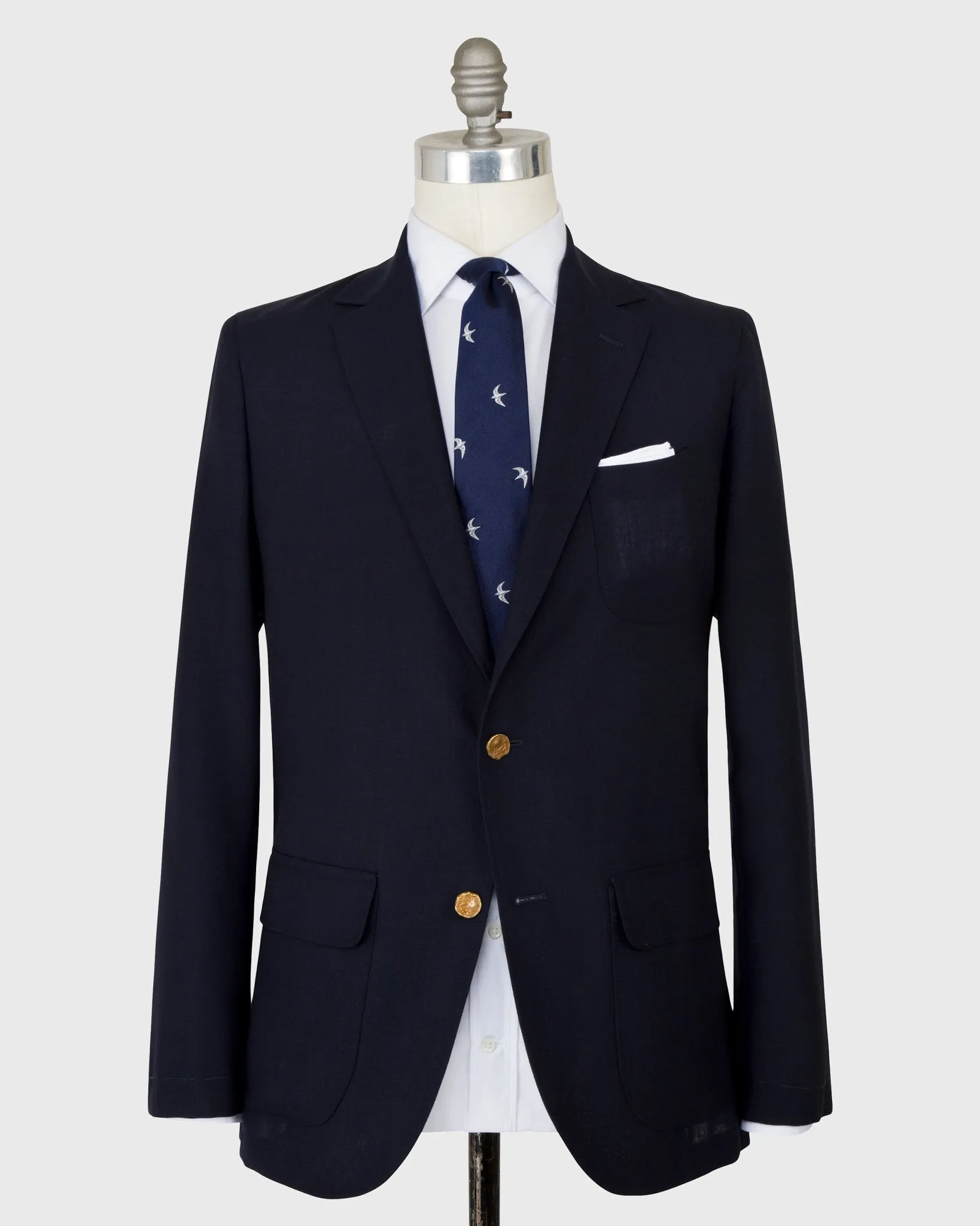 Ghost Blazer in Navy High-Twist sold by Mashburn