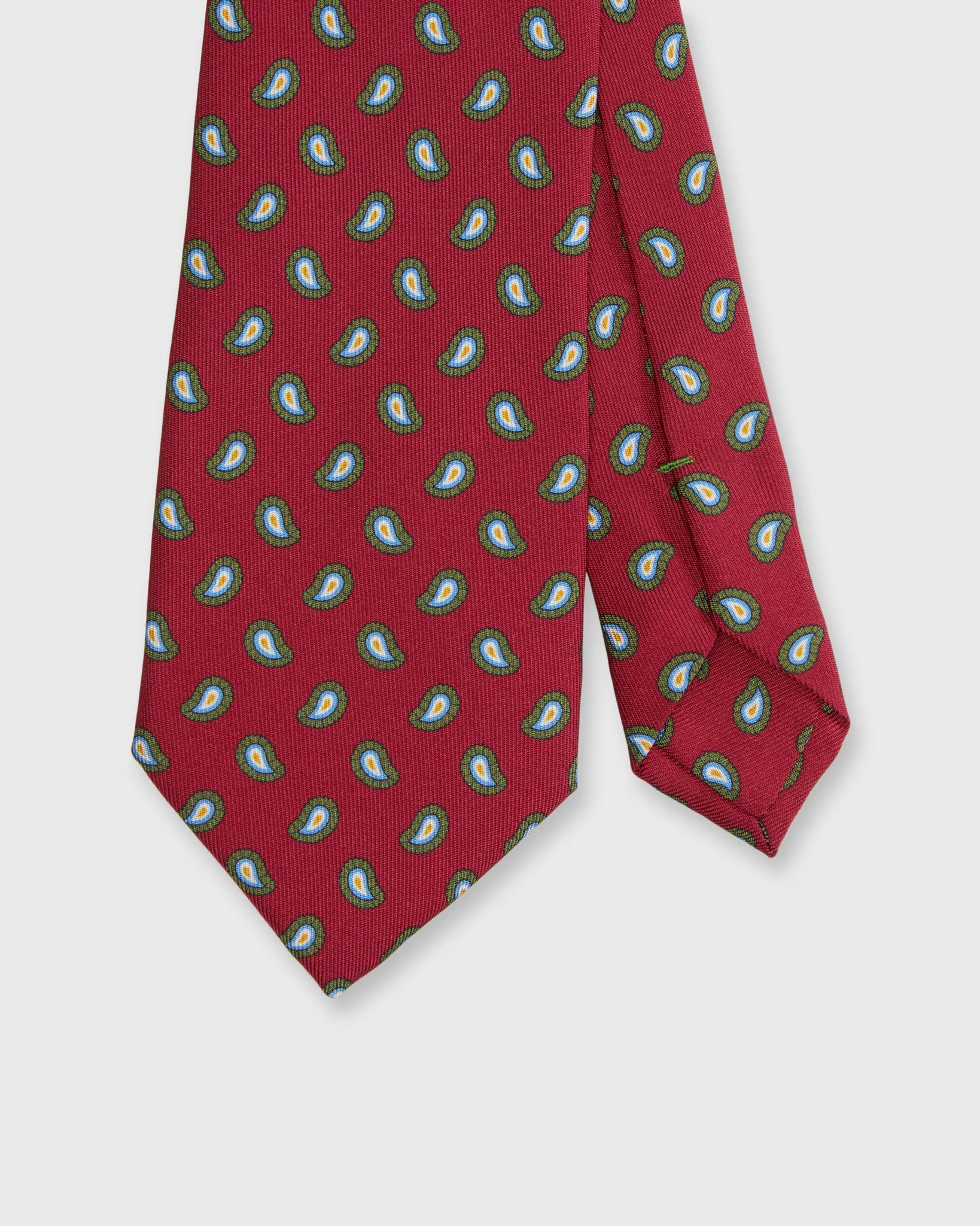 Silk Print Tie in Red/Green/Sky Paisley sold by Mashburn