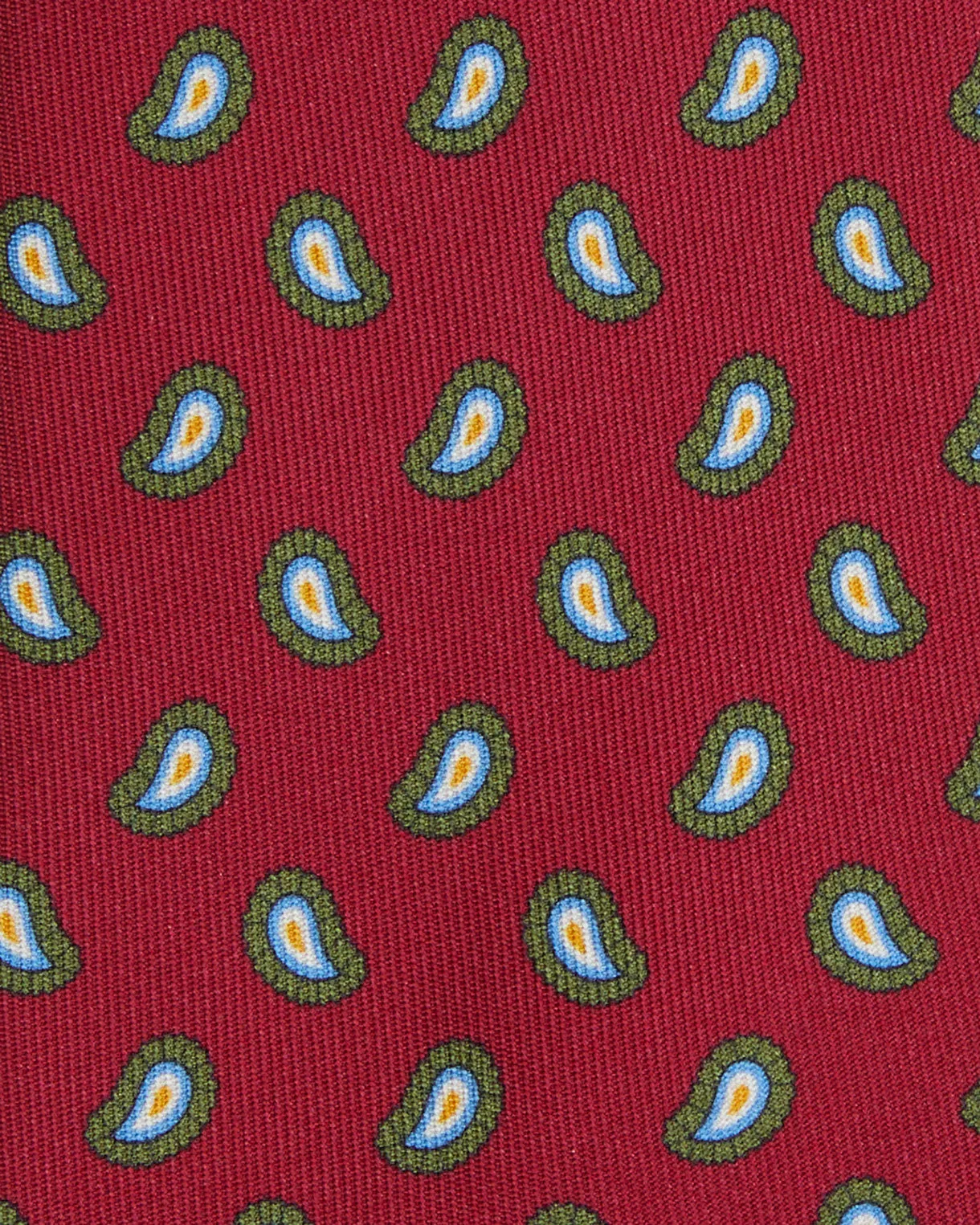 Silk Print Tie in Red/Green/Sky Paisley sold by Mashburn product image thumbnail 2