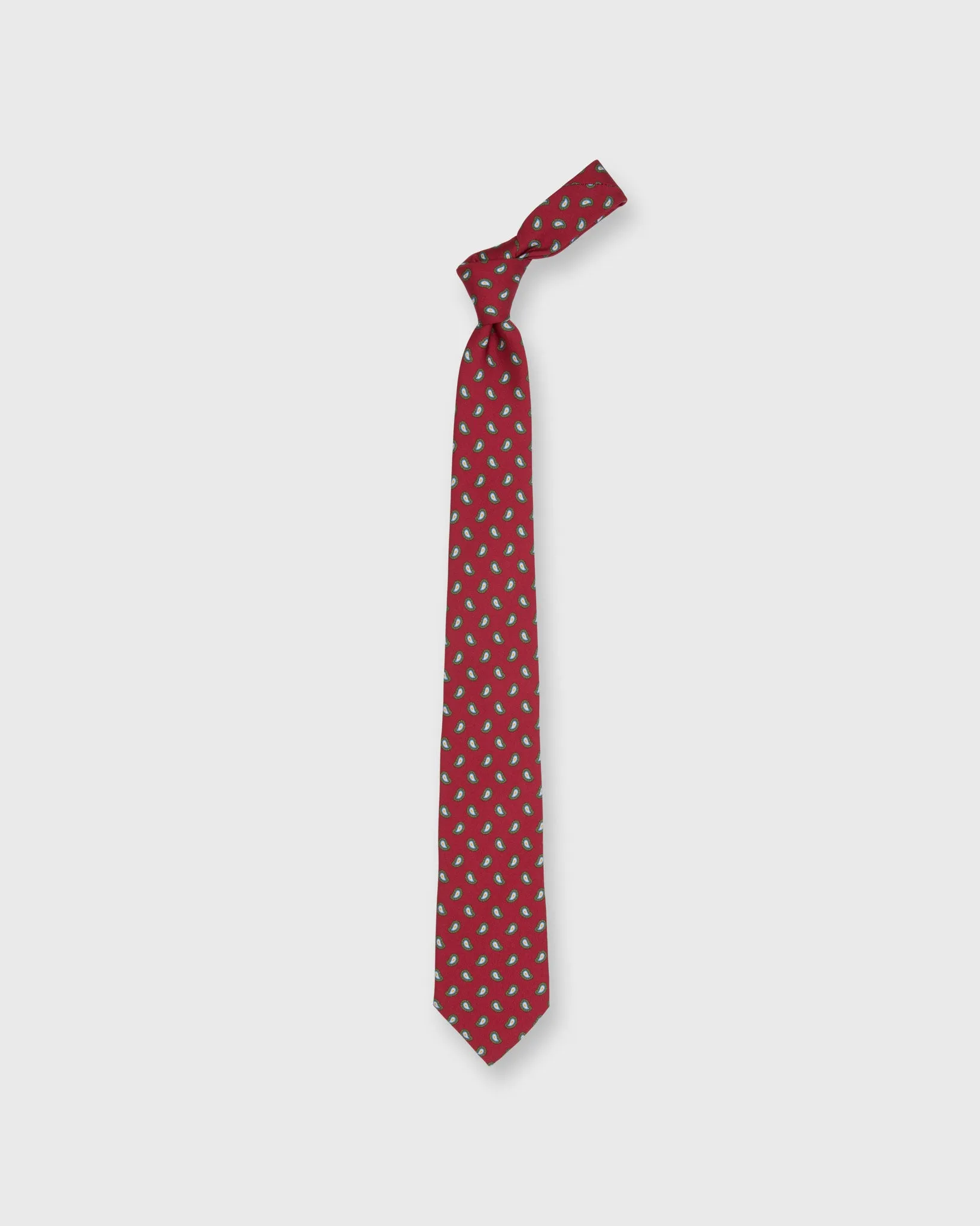 Silk Print Tie in Red/Green/Sky Paisley sold by Mashburn product image thumbnail 3