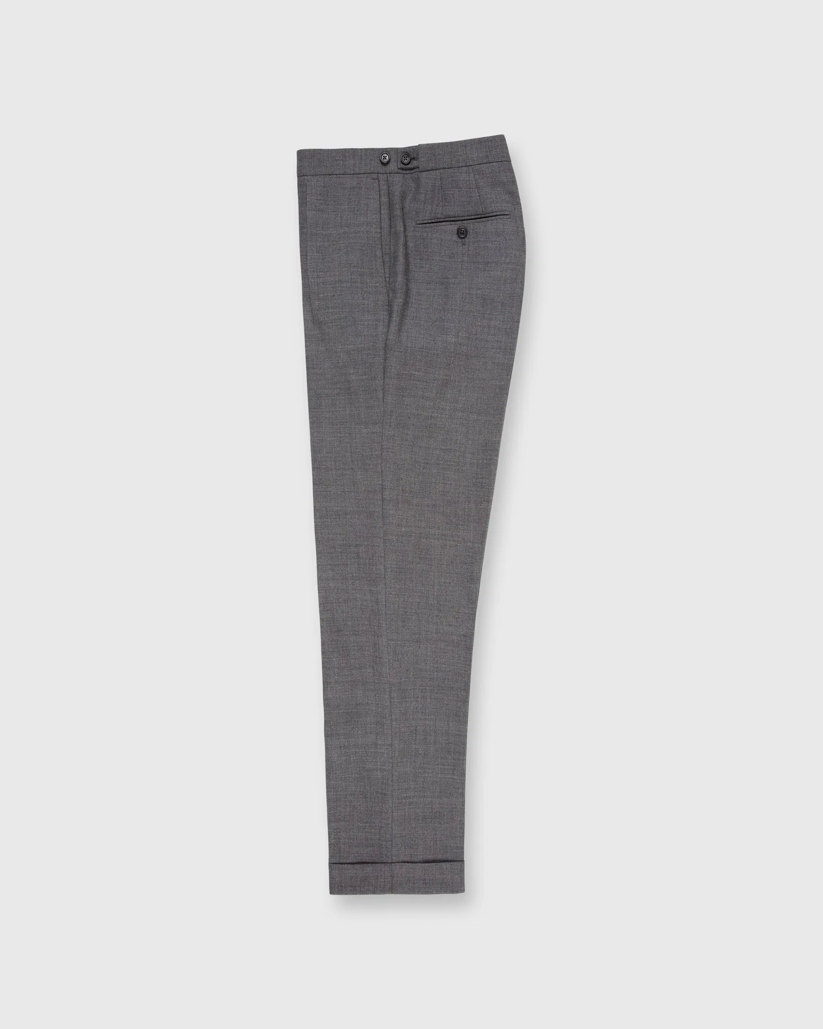 Pleated Dress Trouser in Mid-Grey High-Twist sold by Mashburn