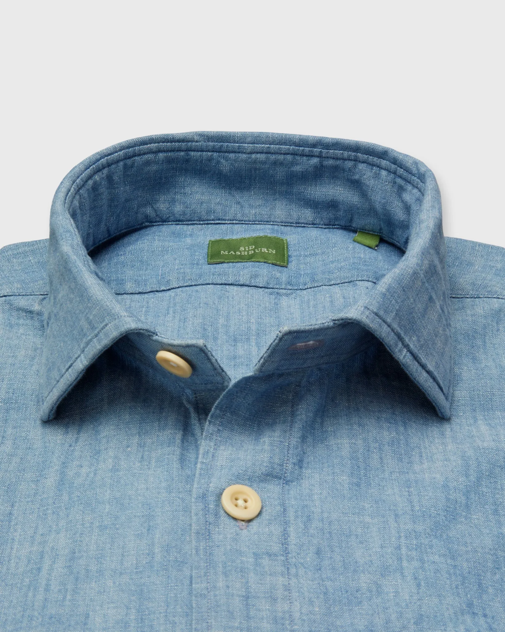 Band-Hem Work Shirt in Extra Light Washed Chambray sold by Mashburn product image thumbnail 3