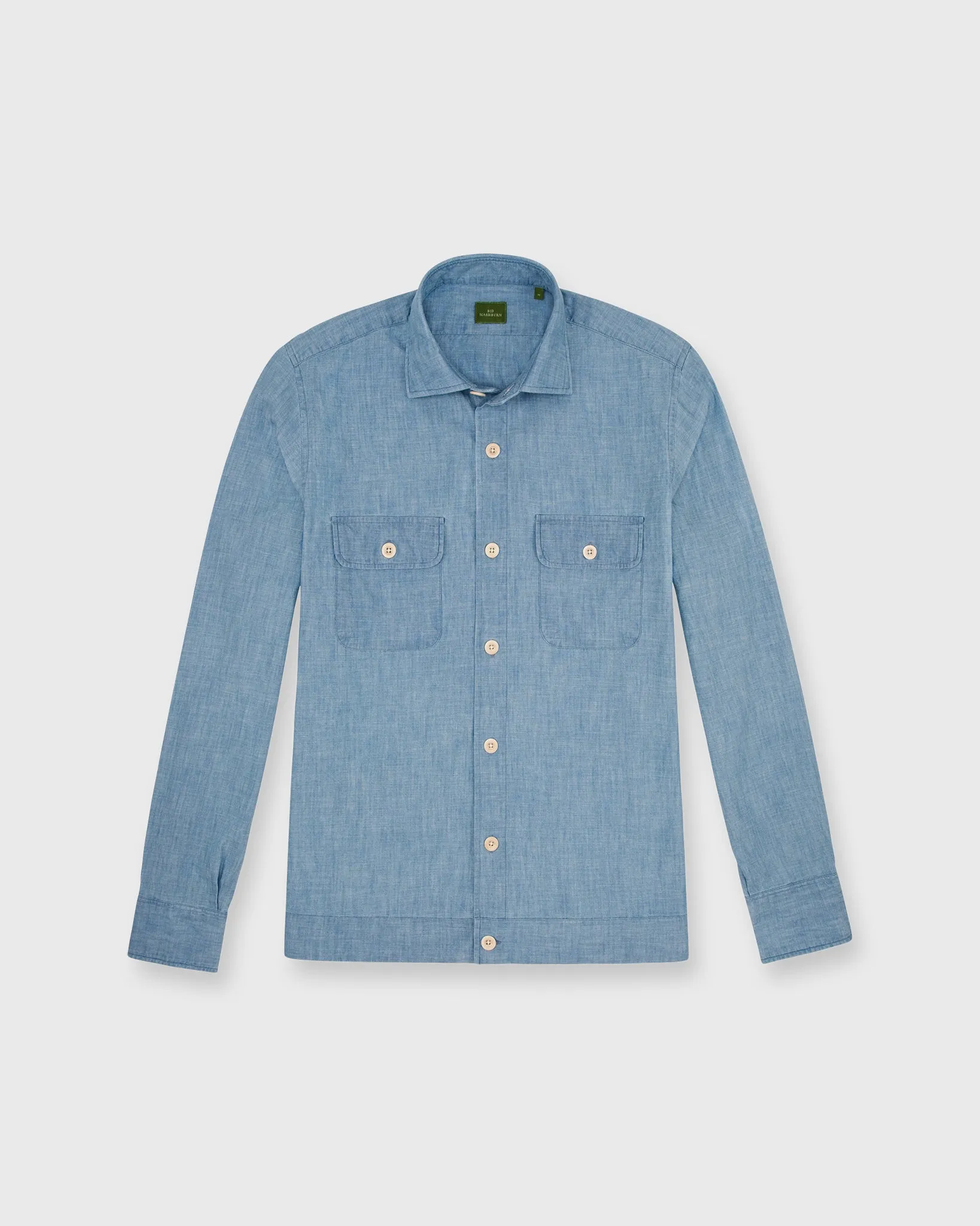Band-Hem Work Shirt in Extra Light Washed Chambray sold by Mashburn product image thumbnail 2
