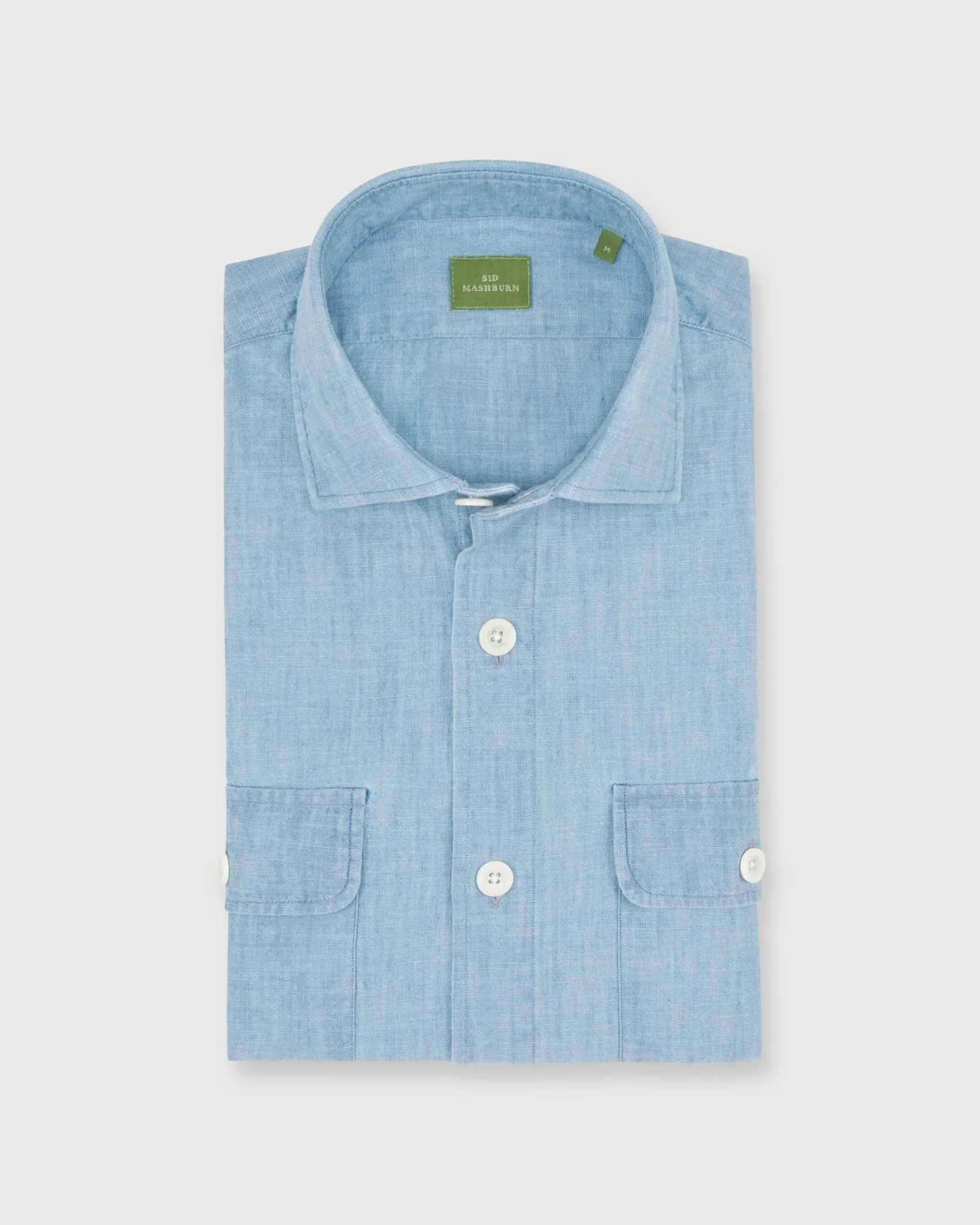 Band-Hem Work Shirt in Extra Light Washed Chambray sold by Mashburn product image thumbnail 4
