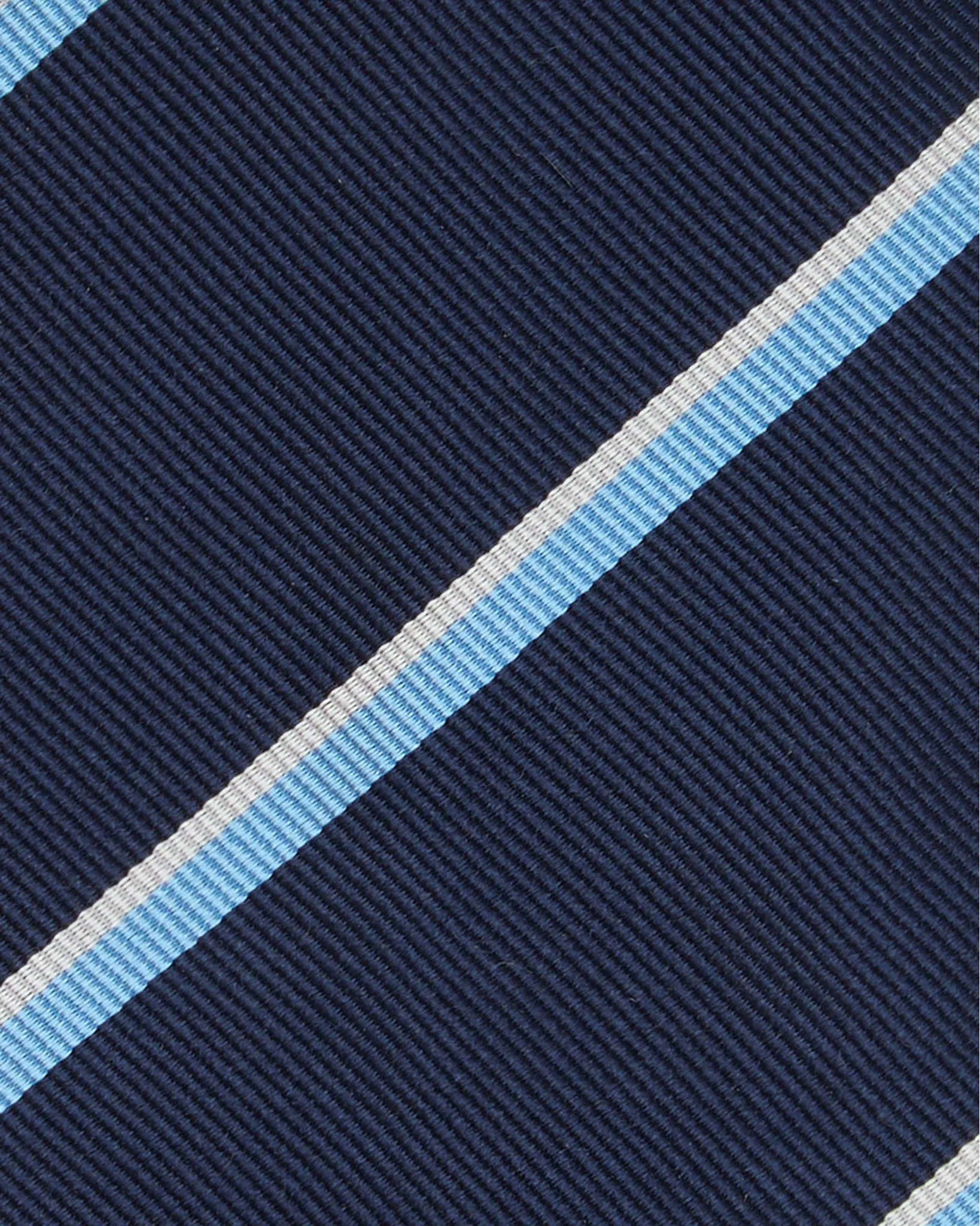 Silk Woven Tie in Navy/Sky/Bone Stripe sold by Mashburn product image thumbnail 2