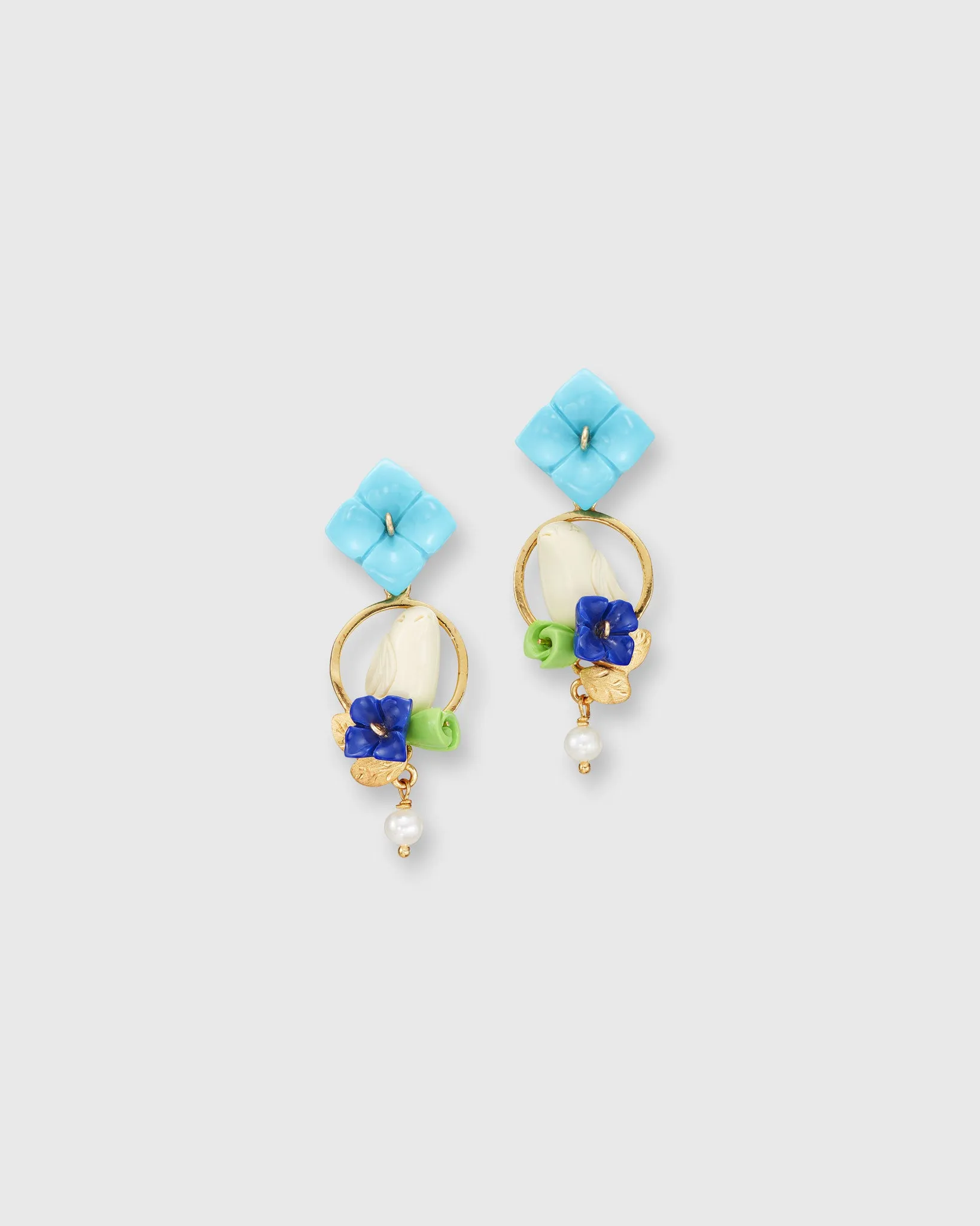 Chick Earrings in Gold/Turquoise/Peridot sold by Mashburn