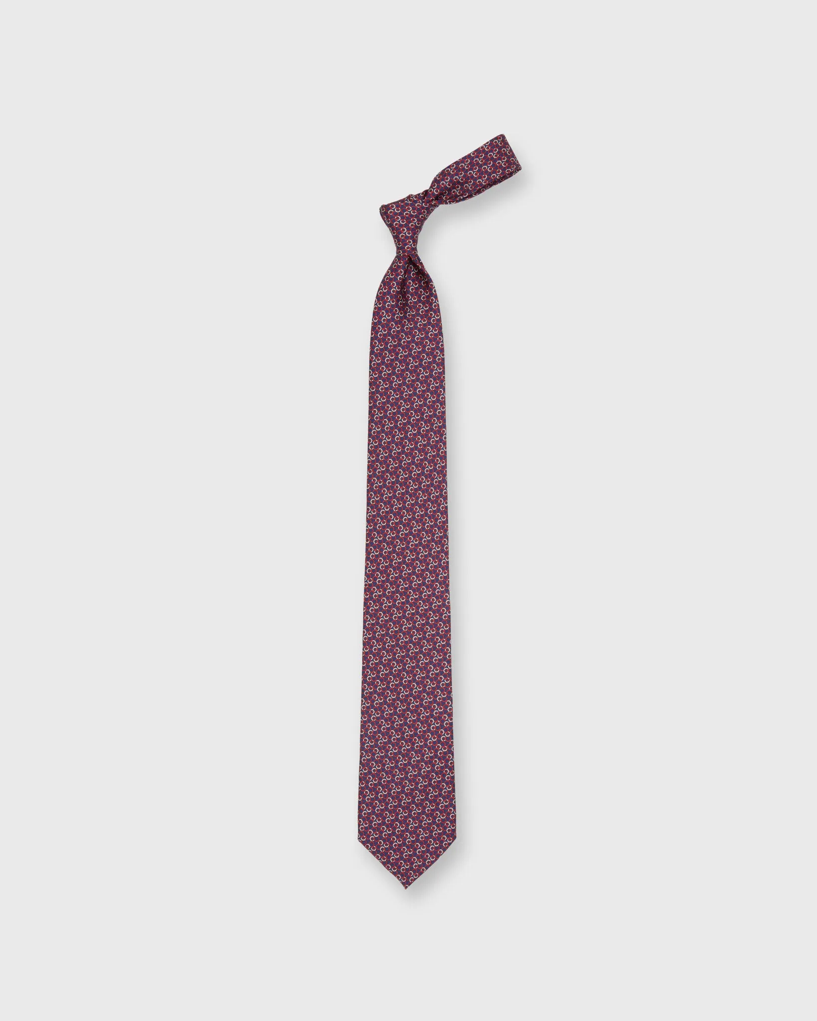 Silk Print Tie in Dark Blue/Red Link sold by Mashburn product image thumbnail 3