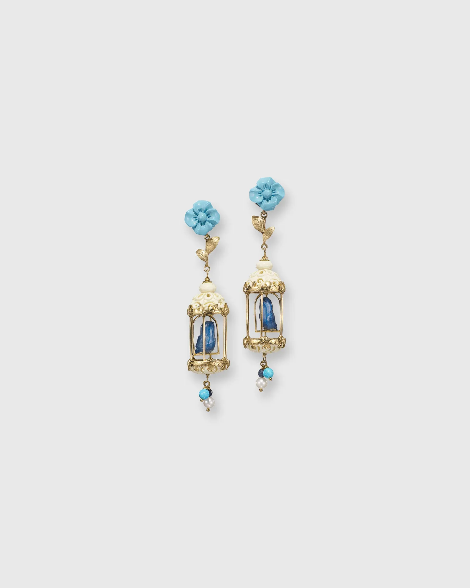 Aviary Classic Earrings in Turquoise/White/Lapis sold by Mashburn product image thumbnail 3