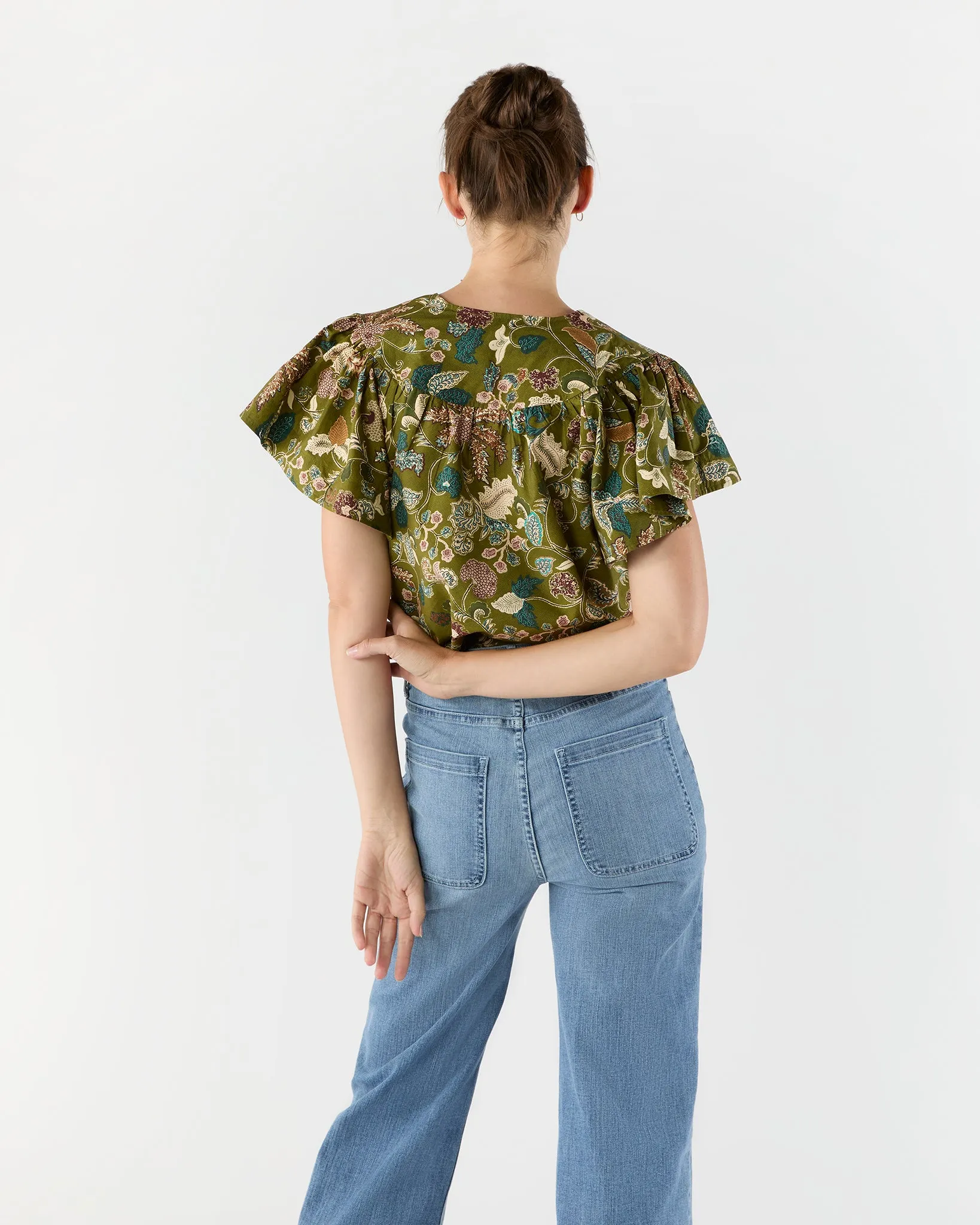 Perline Flutter Sleeve Blouse in Lichen sold by Mashburn product image thumbnail 5