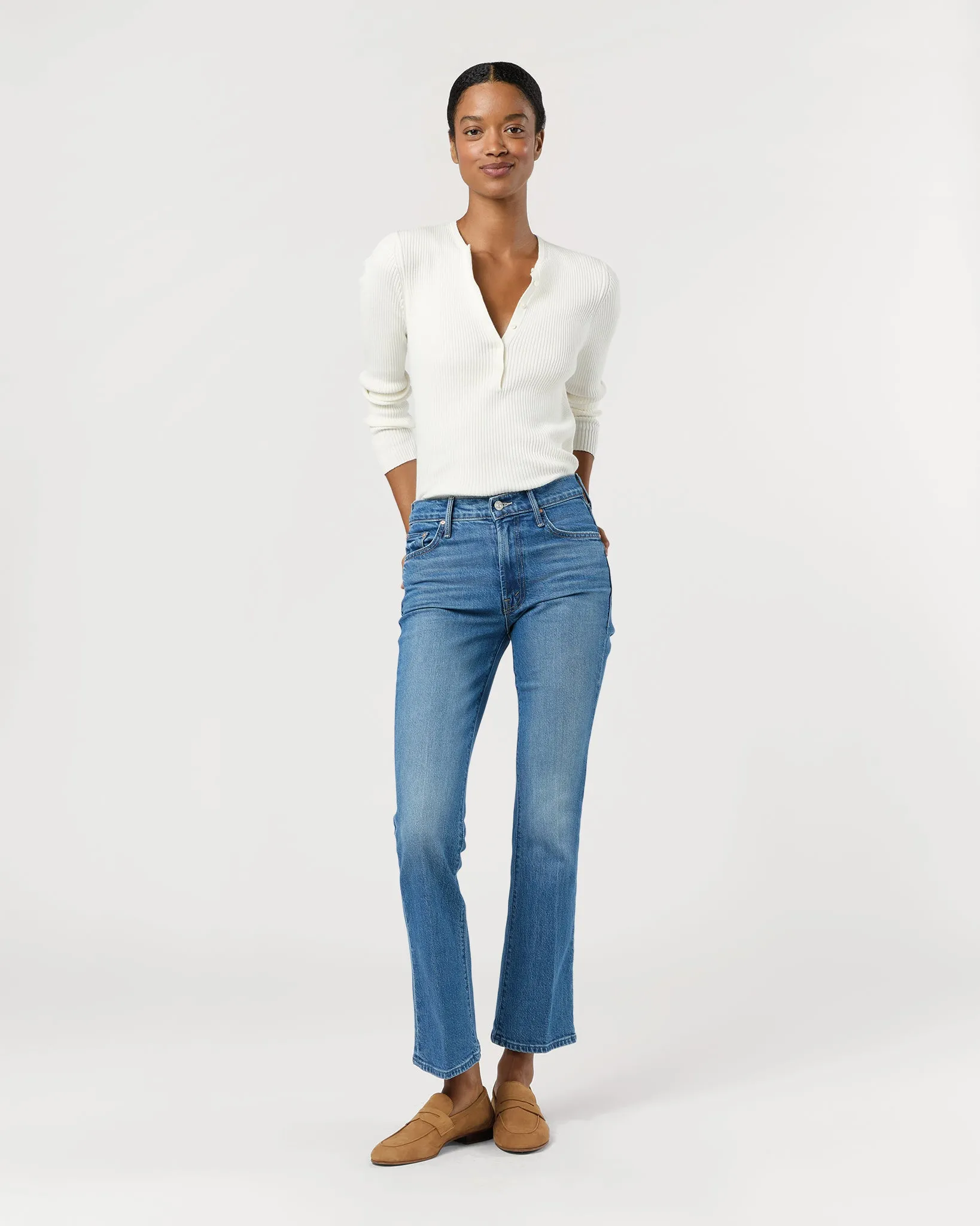 The Outsider Flood Jean in Field Trip sold by Mashburn