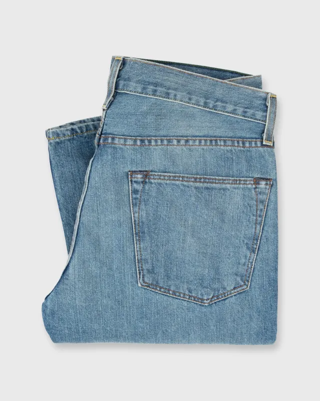 Slim Straight Jean in Non-Selvedge Light Wash Denim sold by Mashburn