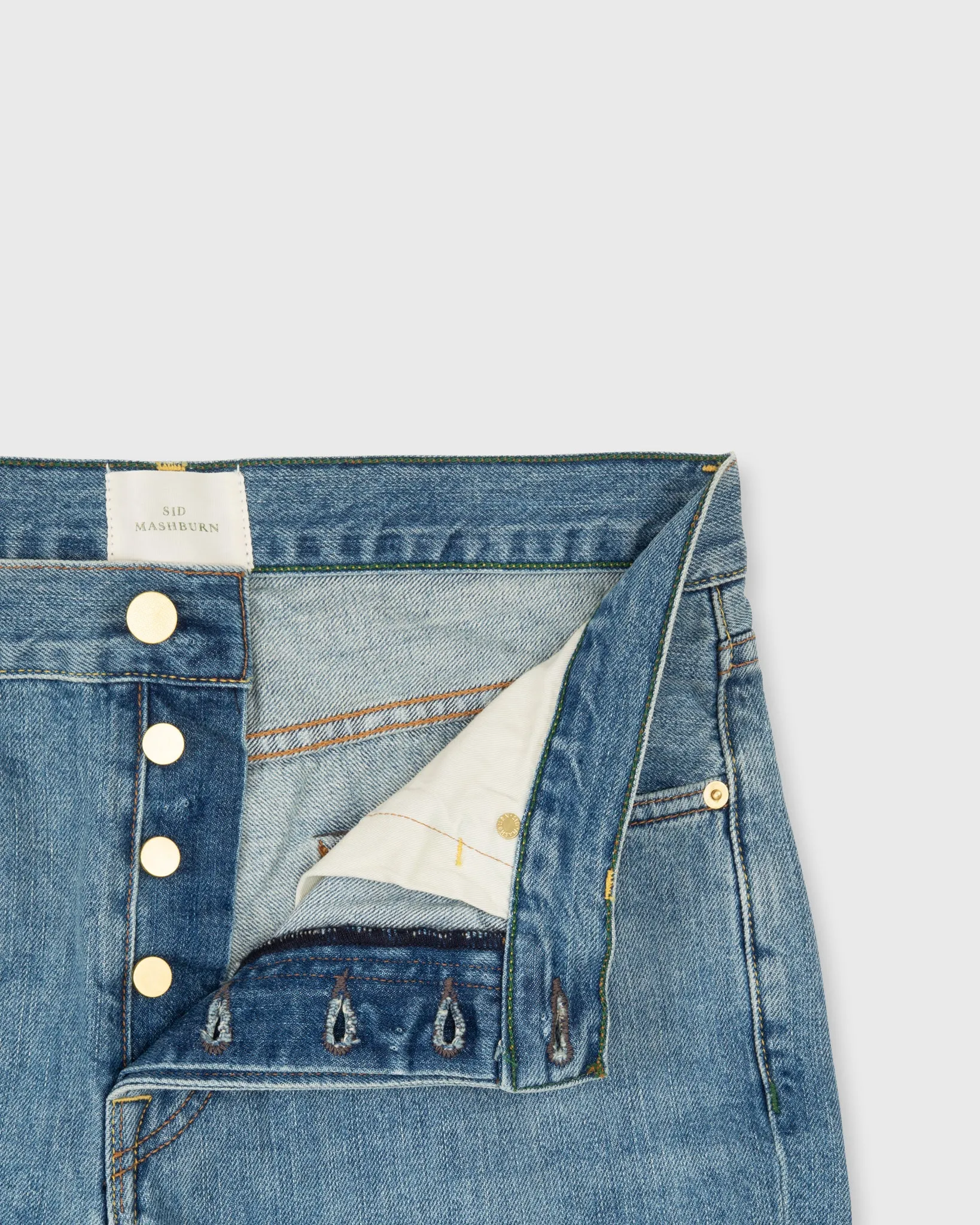 Slim Straight Jean in Non-Selvedge Light Wash Denim sold by Mashburn product image thumbnail 4