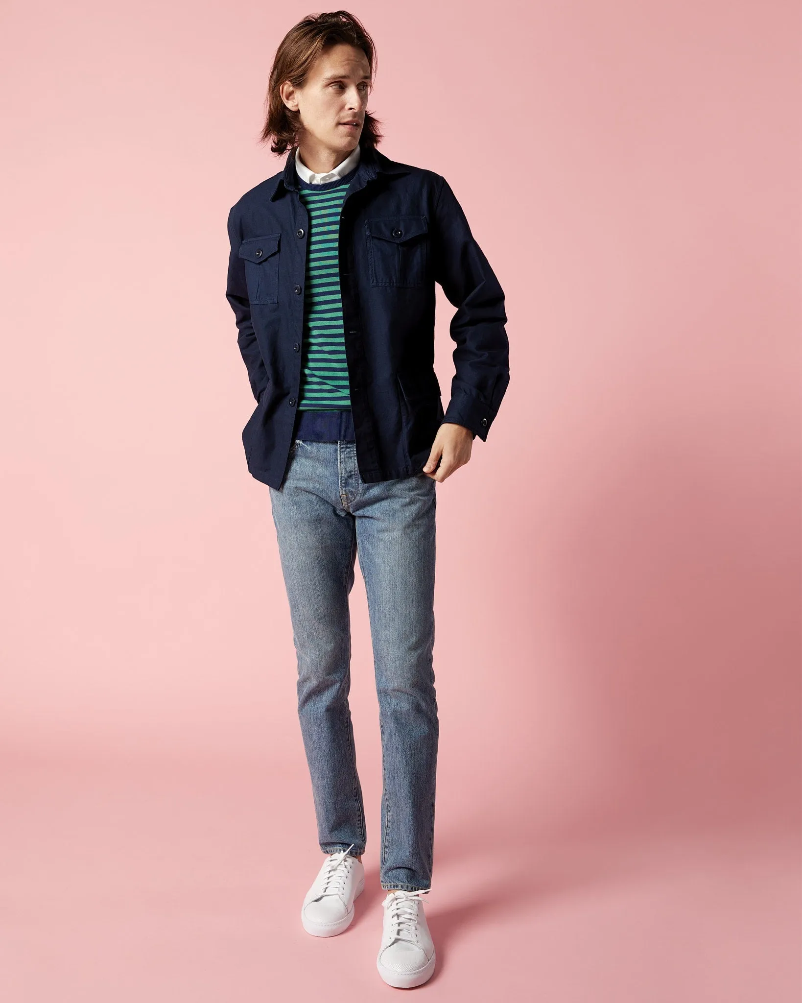 Slim Straight Jean in Non-Selvedge Light Wash Denim sold by Mashburn product image thumbnail 3