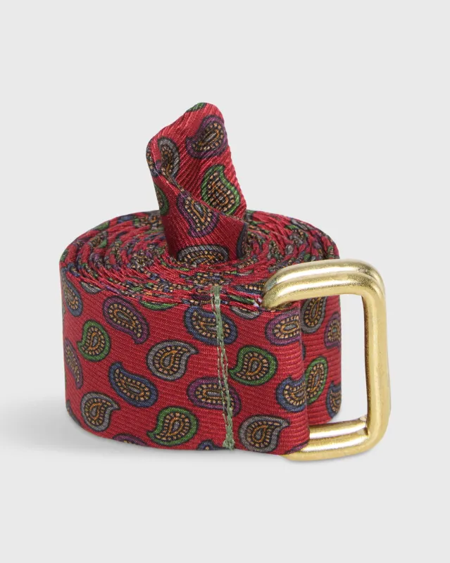 D-Ring Belt in Brick Alexander Pine sold by Mashburn