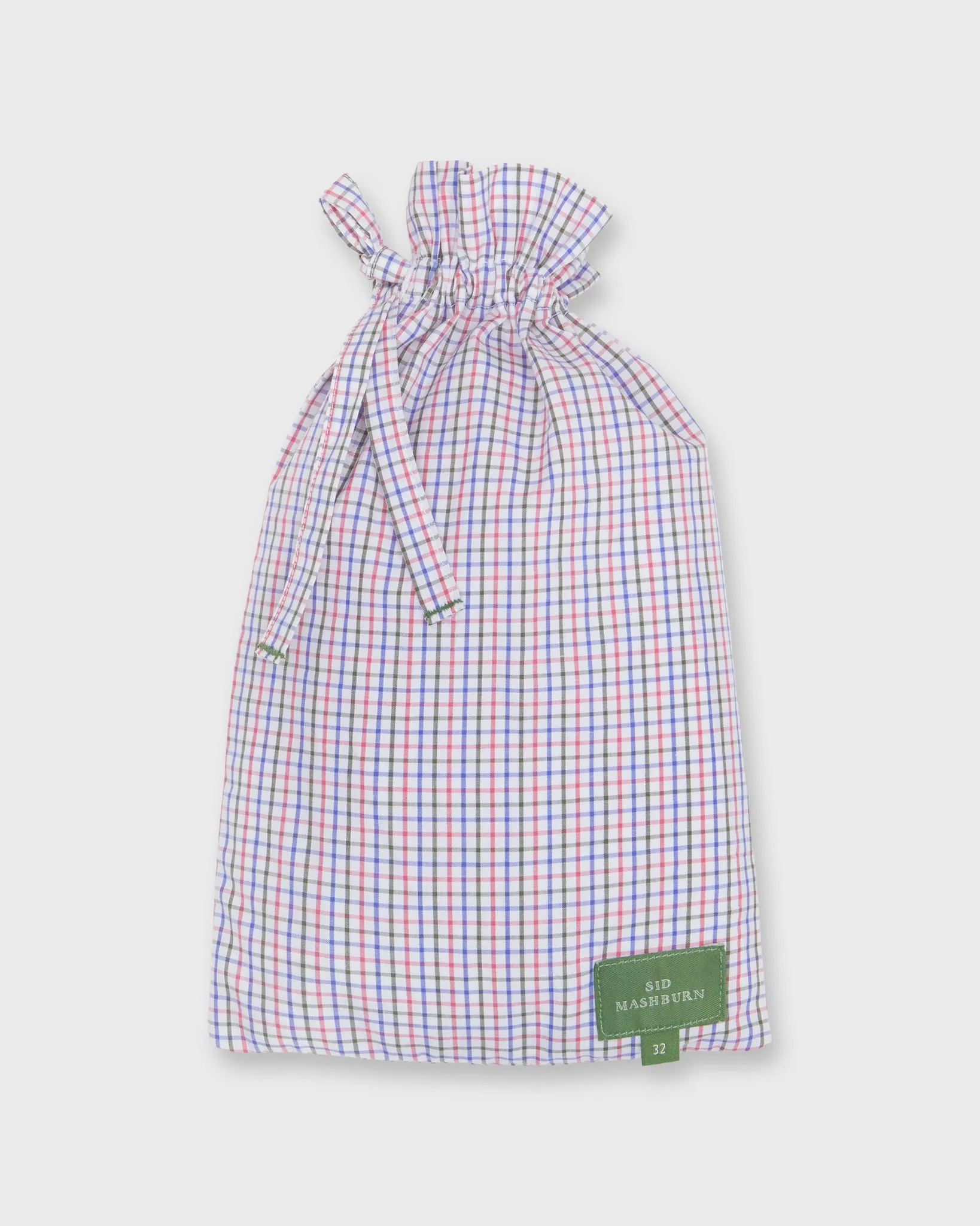 Button-Front Boxer Short in Nantucket/Spruce/Navy Tattersall Poplin sold by Mashburn product image thumbnail 2