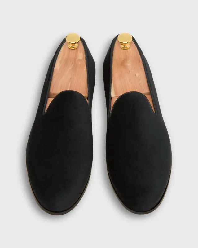 Formal Slipper in Black Velvet sold by Mashburn