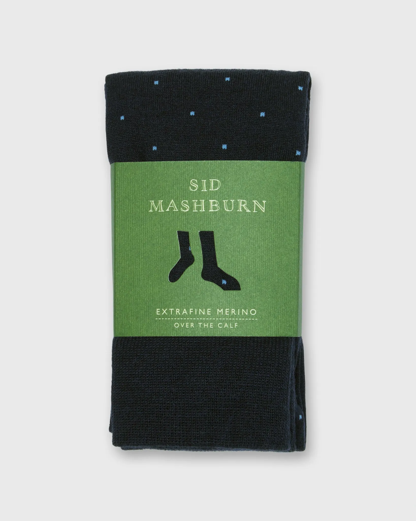 Over-The-Calf Dress Socks in Navy/Glacier Dot Extra Fine Merino sold by Mashburn product image thumbnail 2