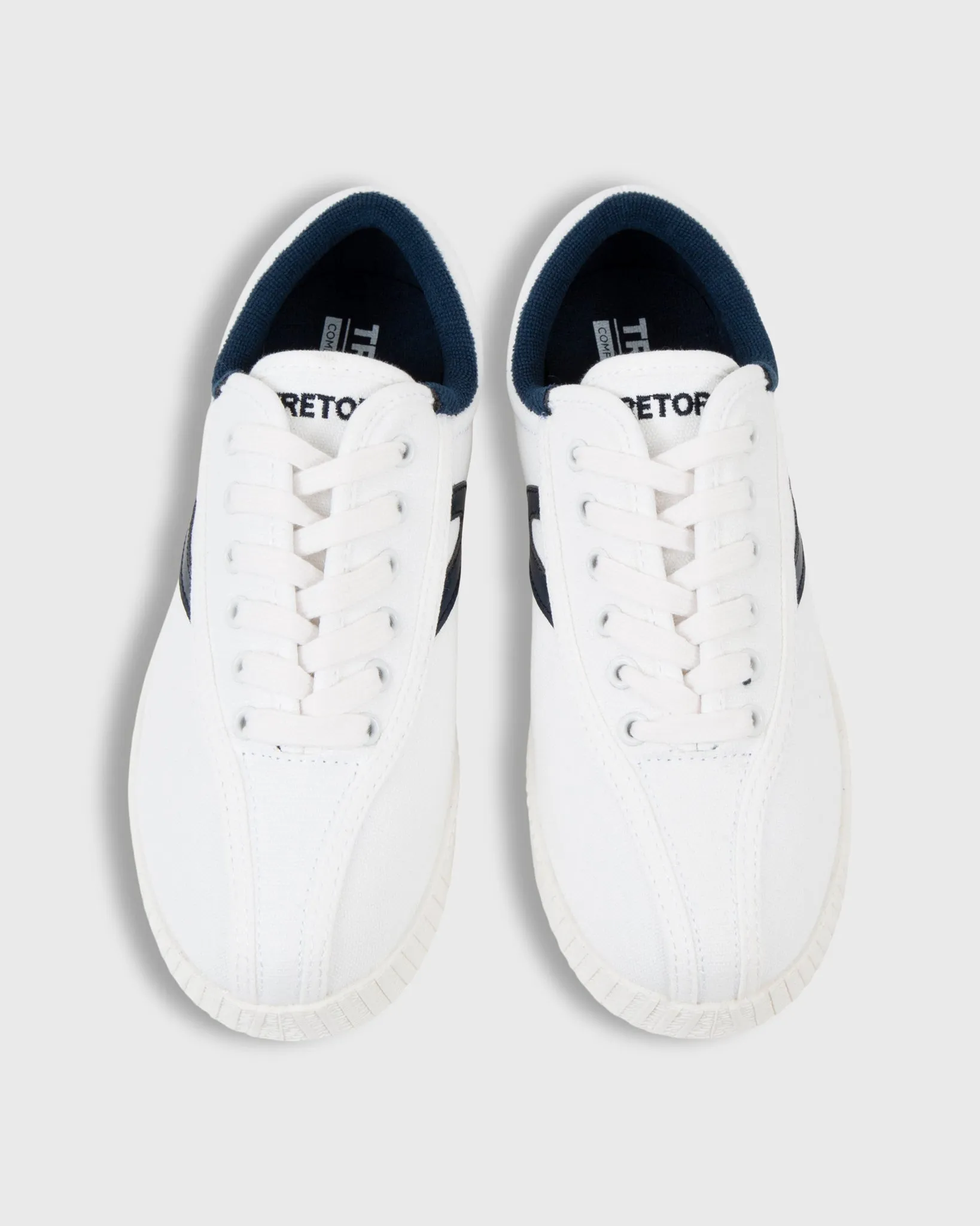 Women's Nylite Canvas Sneaker in White/Navy sold by Mashburn product image thumbnail 2