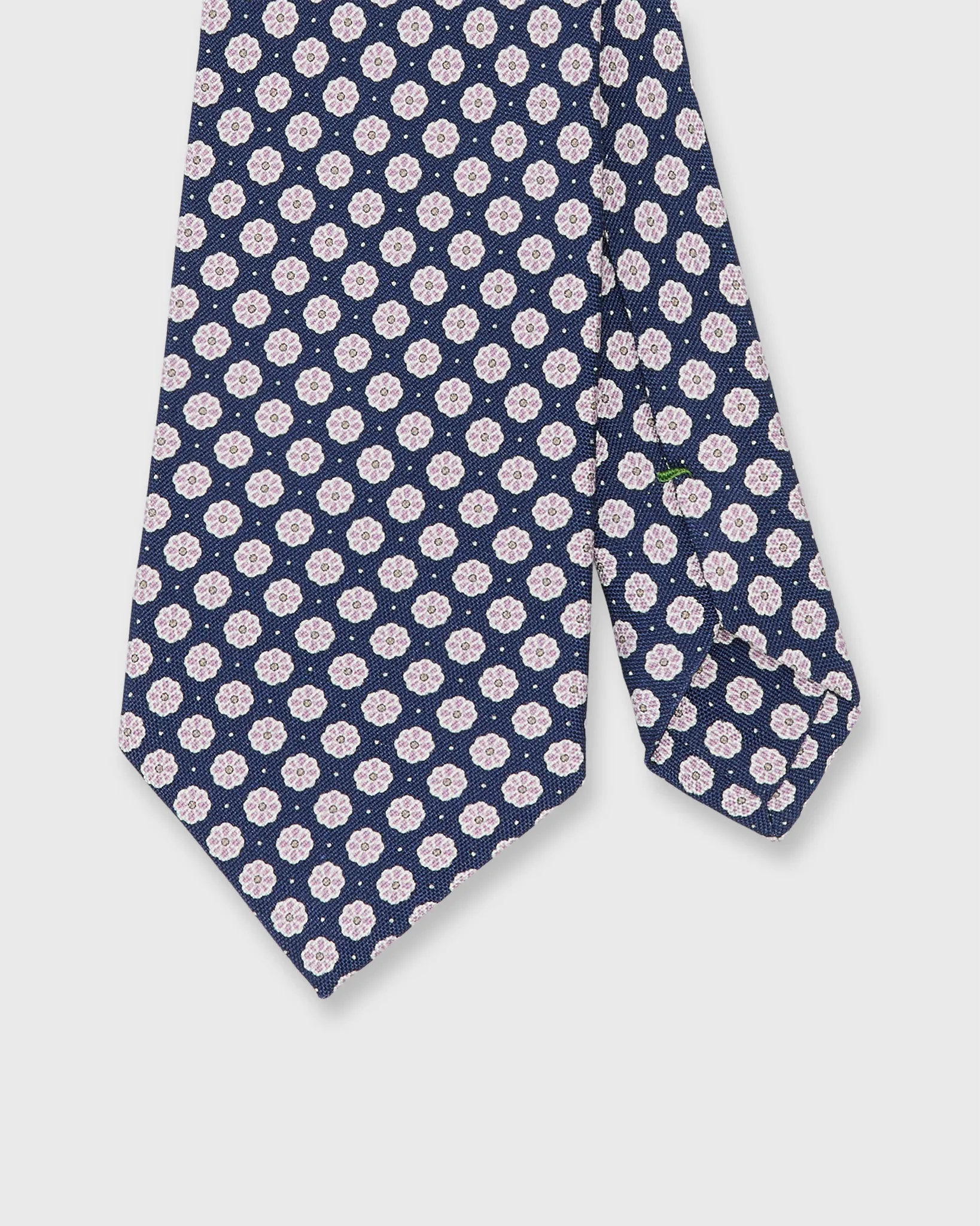 Silk Print Tie in Navy/Lilac Flower sold by Mashburn