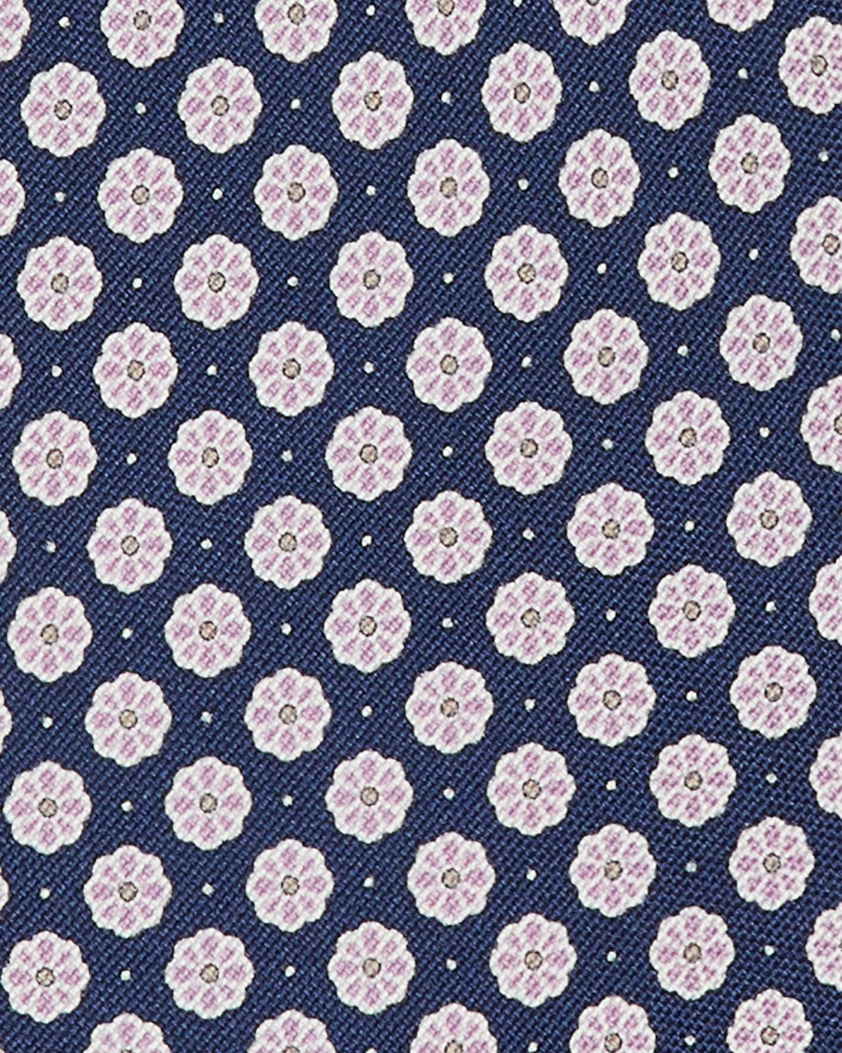 Silk Print Tie in Navy/Lilac Flower sold by Mashburn product image thumbnail 2