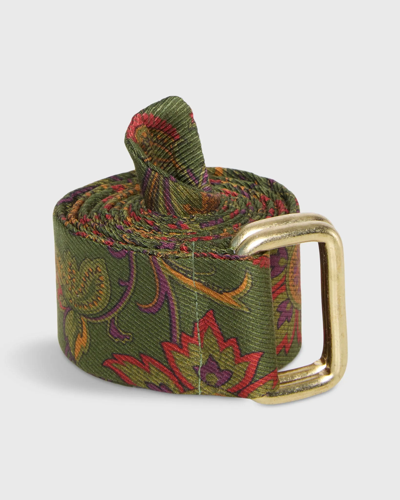 D-Ring Belt in Green Alexander Floral sold by Mashburn