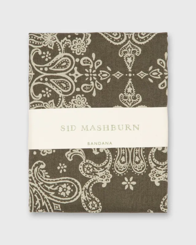 Bandana in Olive Paisley sold by Mashburn