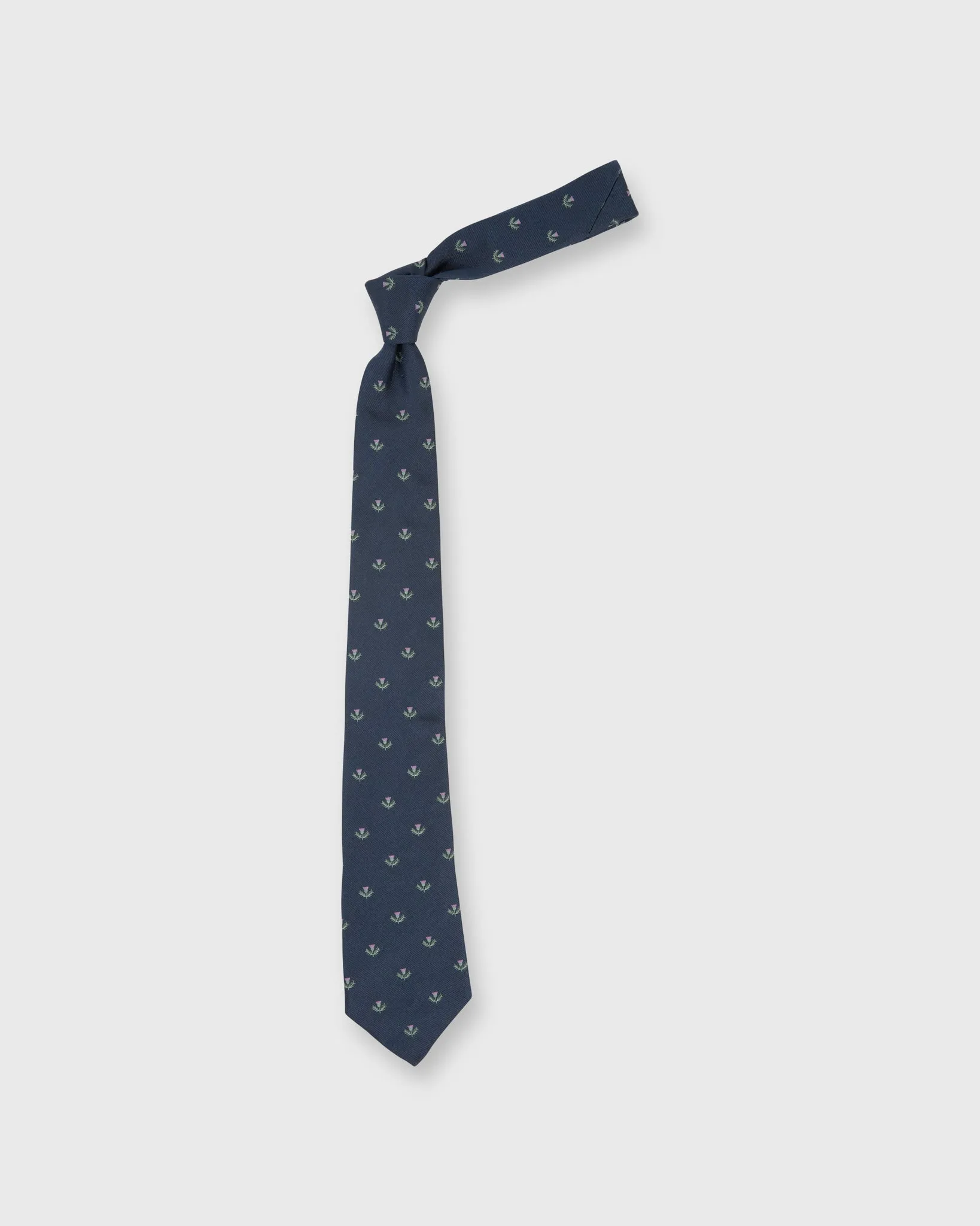 Silk Club Tie in Navy/Lavender/Green Laurel sold by Mashburn product image thumbnail 3