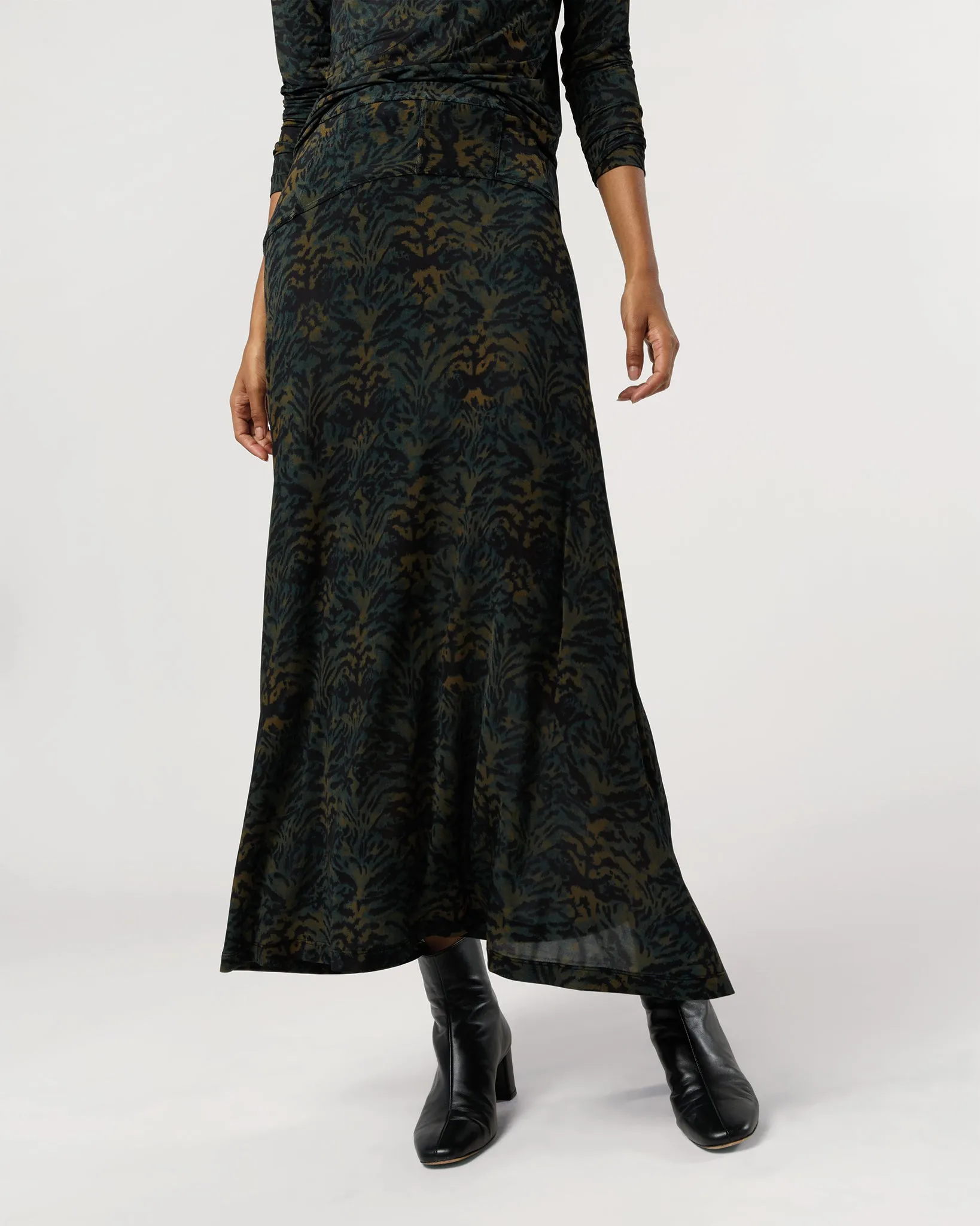 Paola Jersey High Waist Midi Skirt in Desert Jasper sold by Mashburn product image thumbnail 2