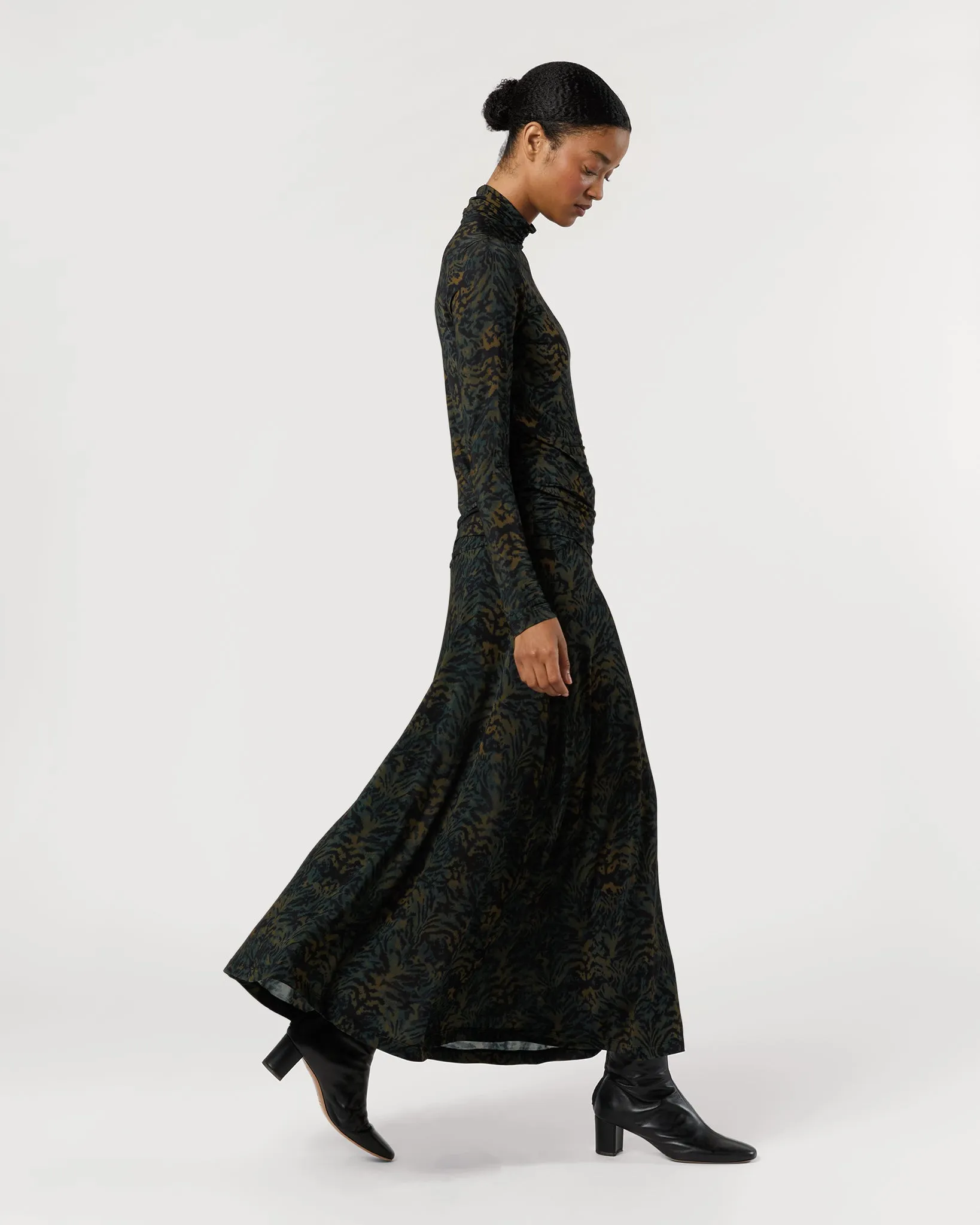 Paola Jersey High Waist Midi Skirt in Desert Jasper sold by Mashburn