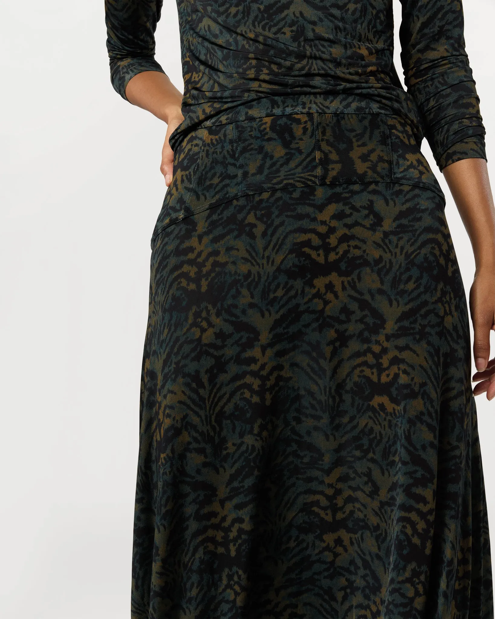 Paola Jersey High Waist Midi Skirt in Desert Jasper sold by Mashburn product image thumbnail 4