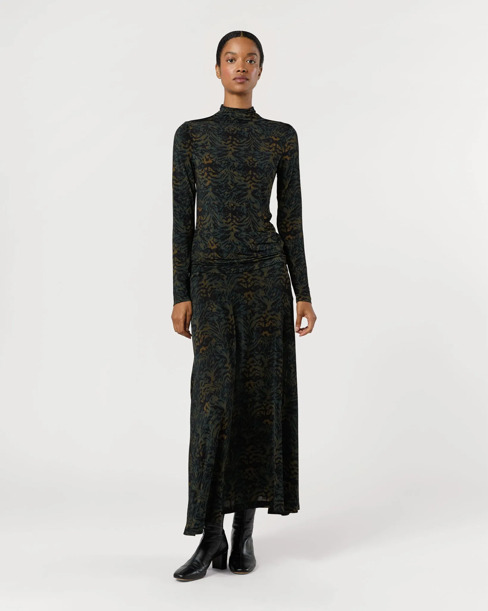 Paola Jersey High Waist Midi Skirt in Desert Jasper sold by Mashburn product image thumbnail 3