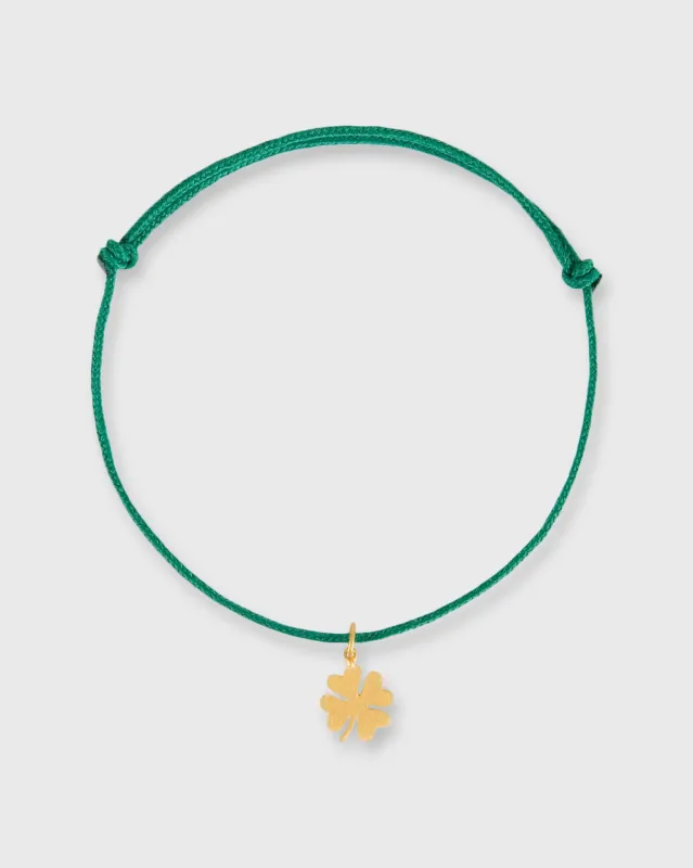 Small Trèfle Charm Bracelet in Gold/Assorted Color Cord made by Mashburn