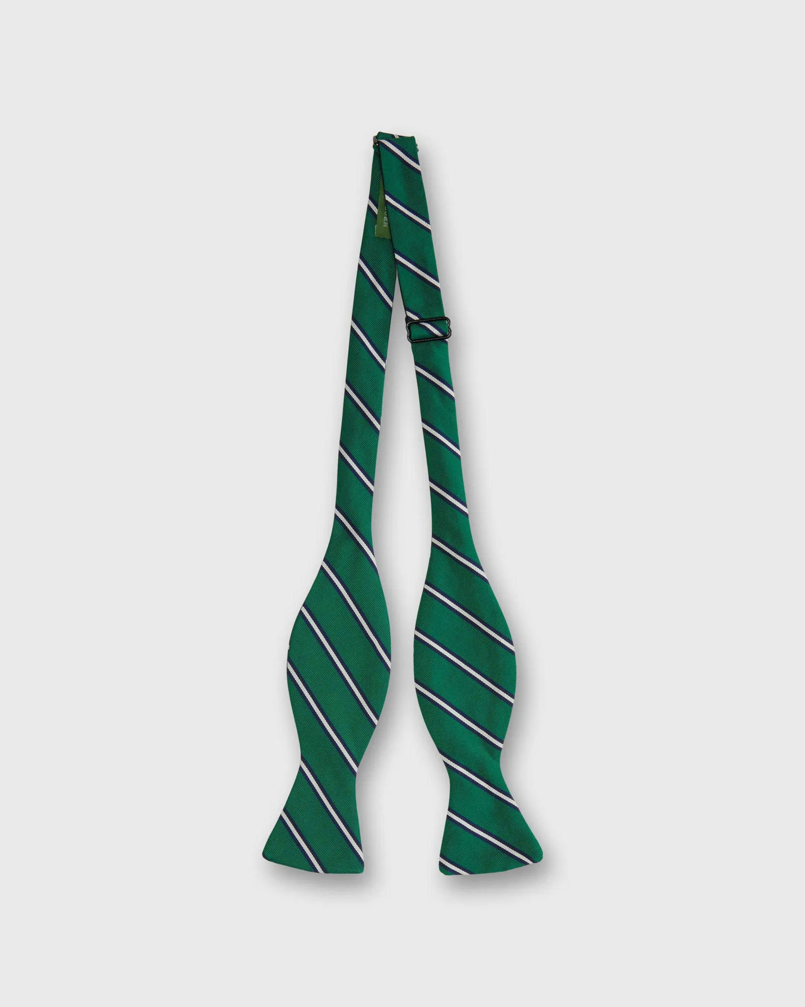 Silk Bow Tie in Forest/Navy Queens Stripe sold by Mashburn product image thumbnail 2