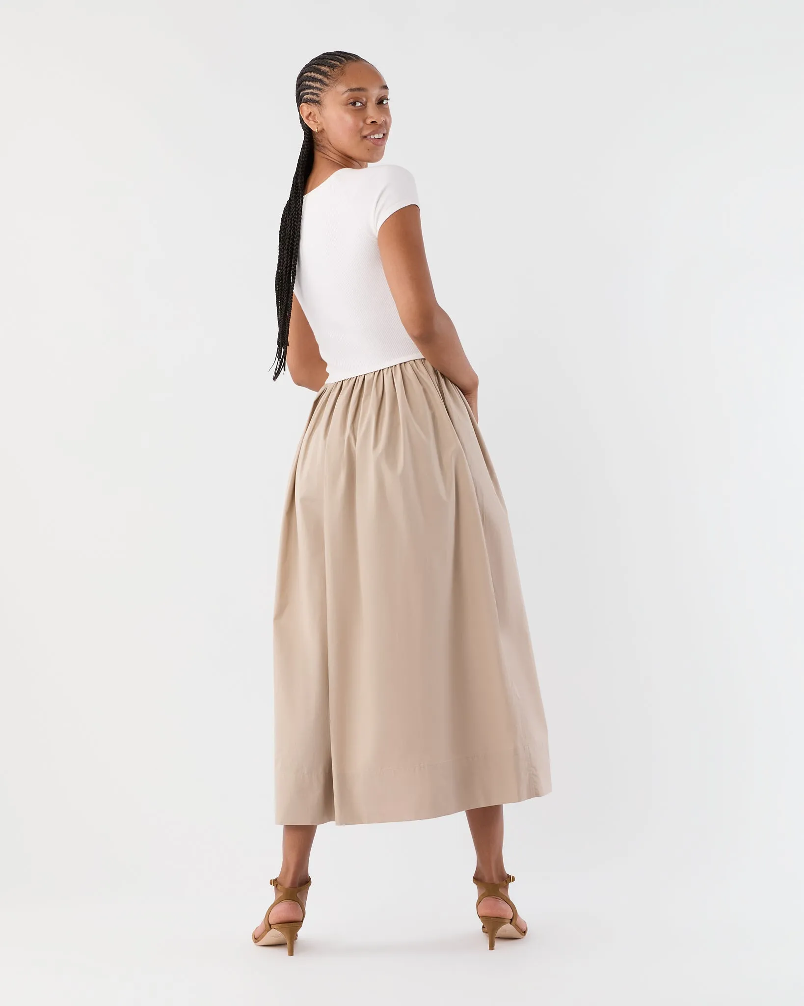 Cosette Dress in Ivory Cotton/Stone Silk sold by Mashburn product image thumbnail 4